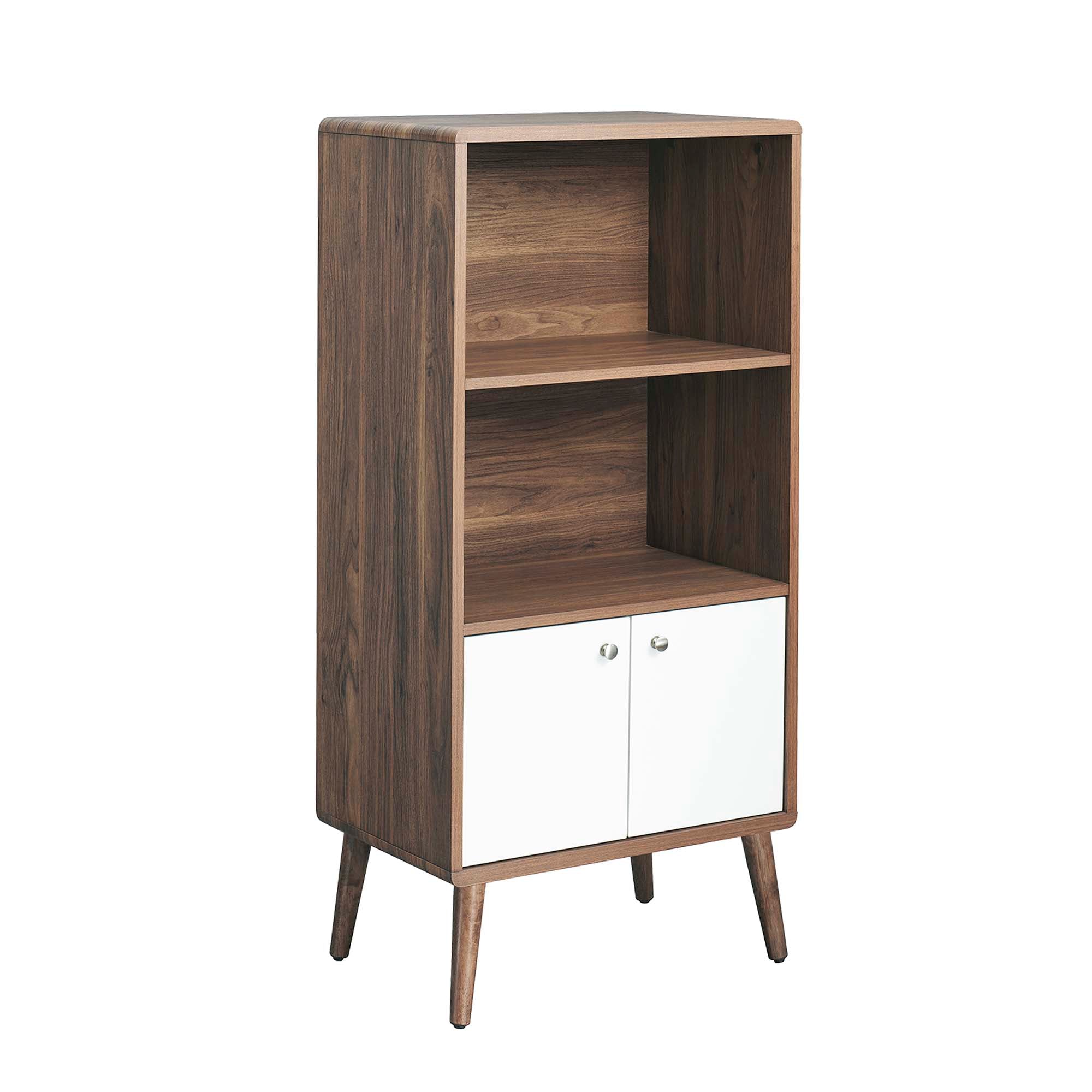 Transmit Display Cabinet Bookshelf, Walnut White