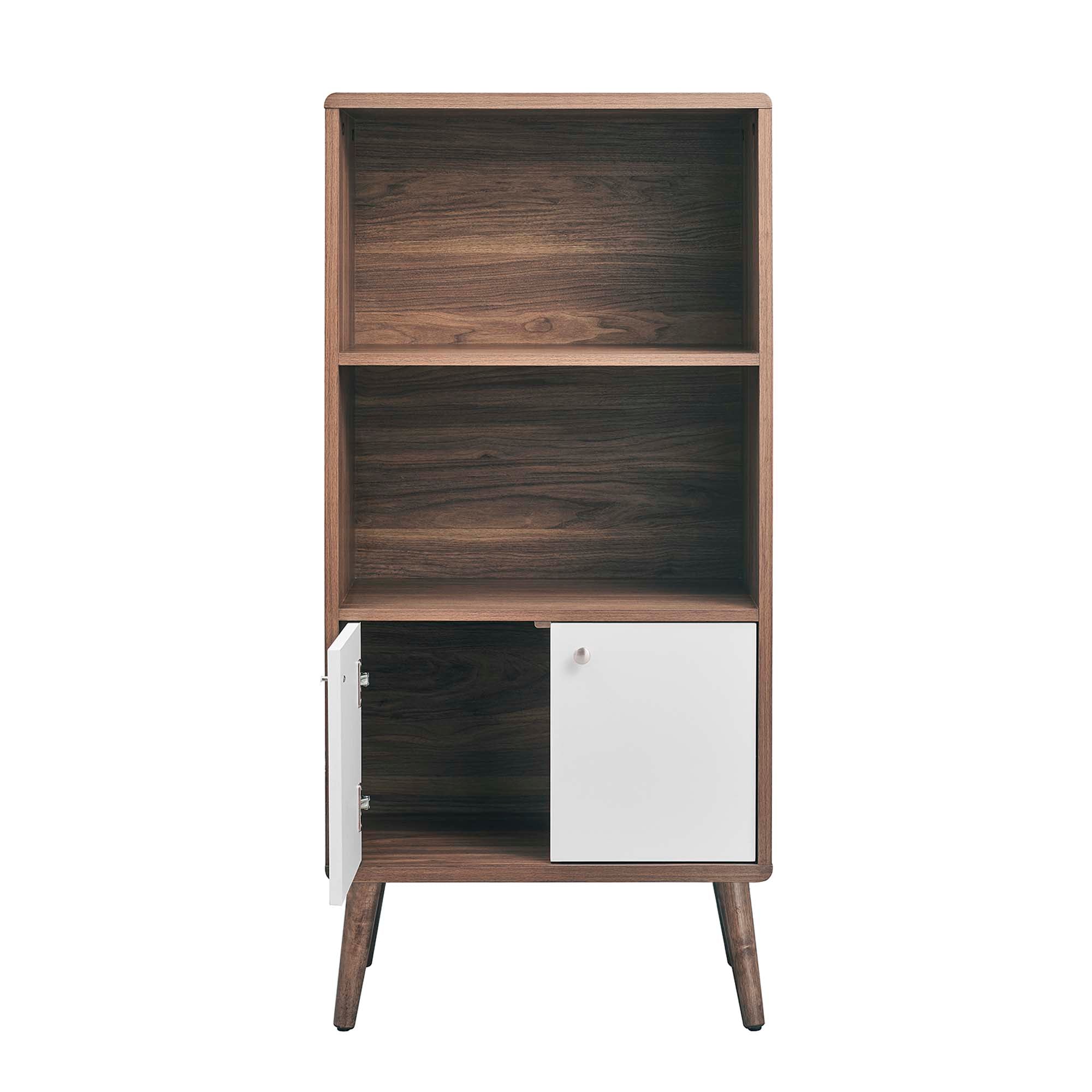 Transmit Display Cabinet Bookshelf, Walnut White