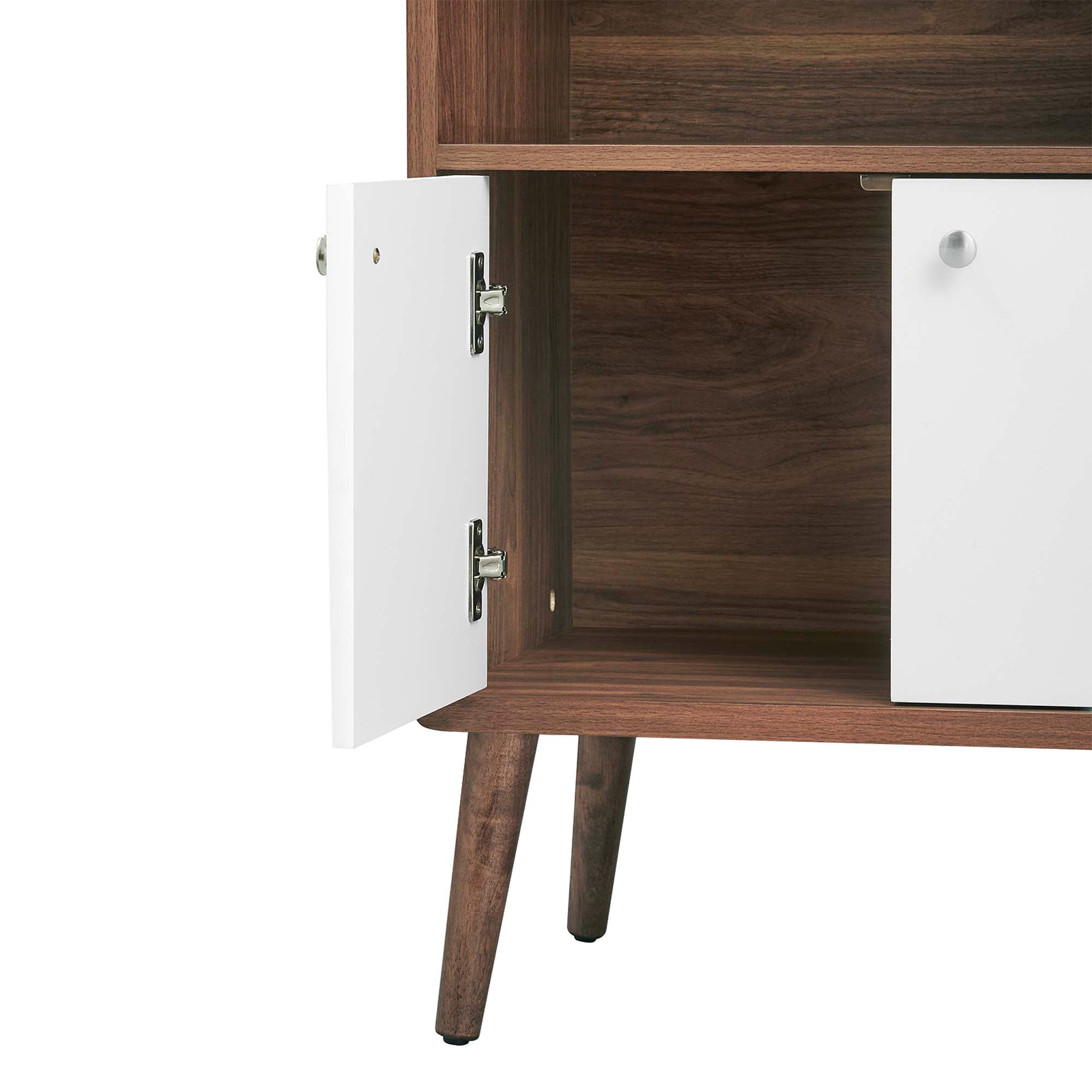Transmit Display Cabinet Bookshelf, Walnut White