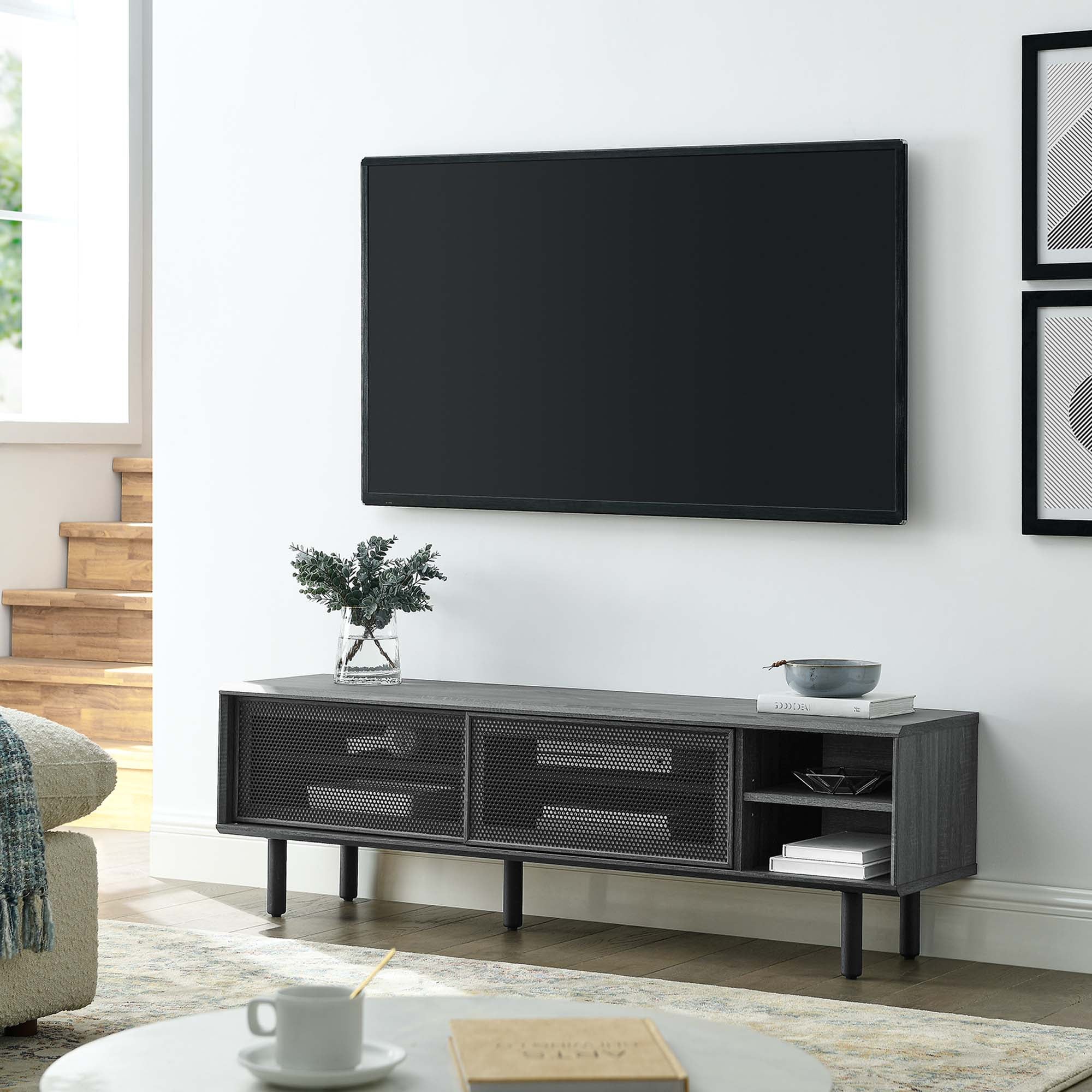 Kurtis 60" TV Stand, Charcoal