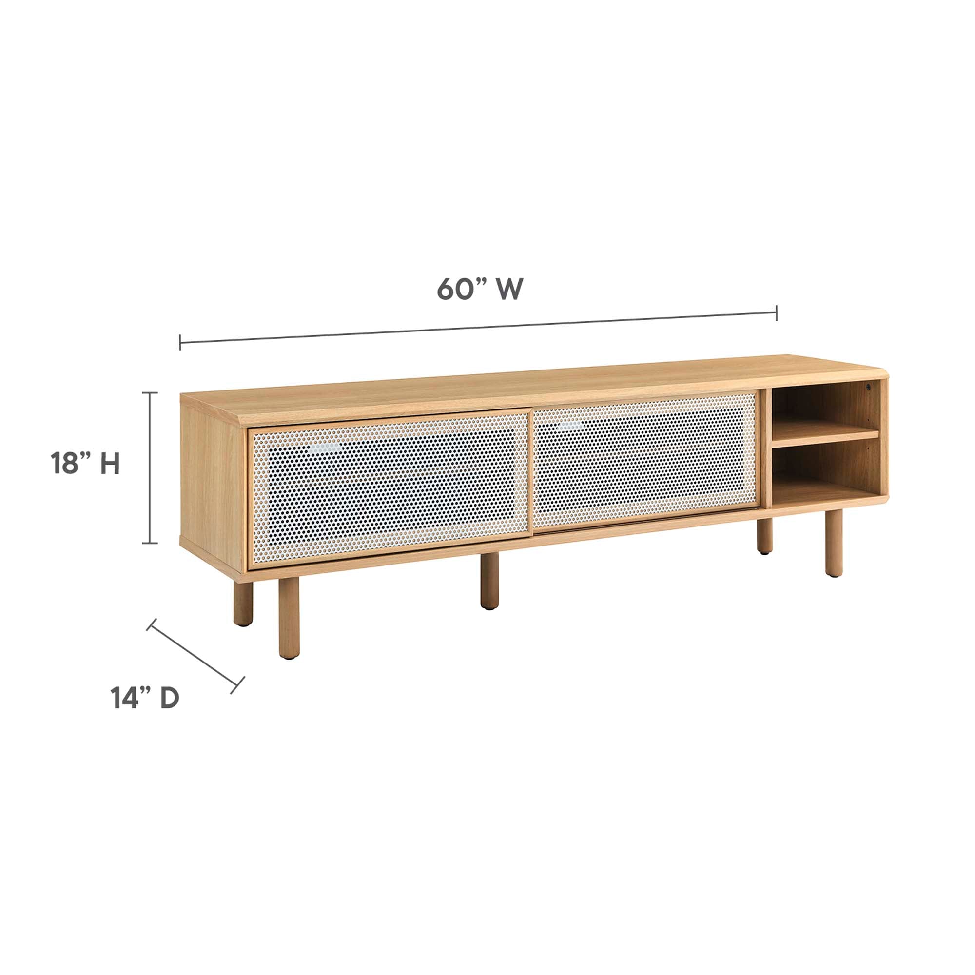Kurtis 60" TV Stand, Oak