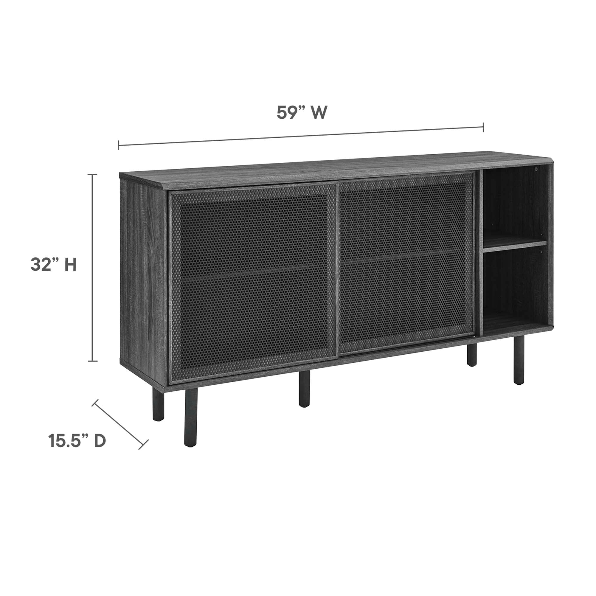 Kurtis 59" Sideboard, Charcoal