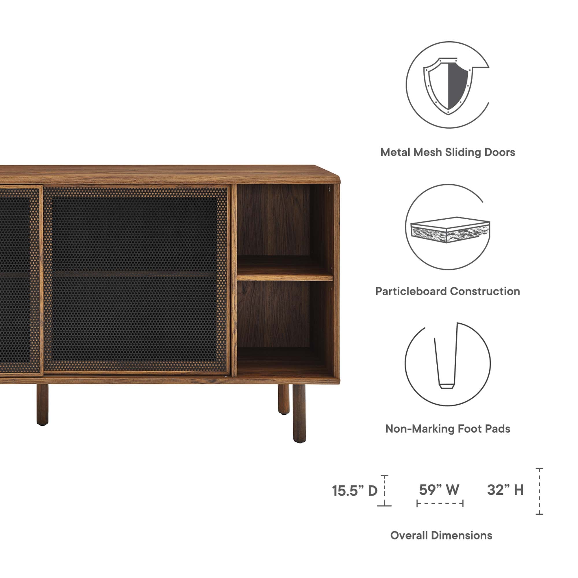Kurtis 59" Sideboard, Walnut
