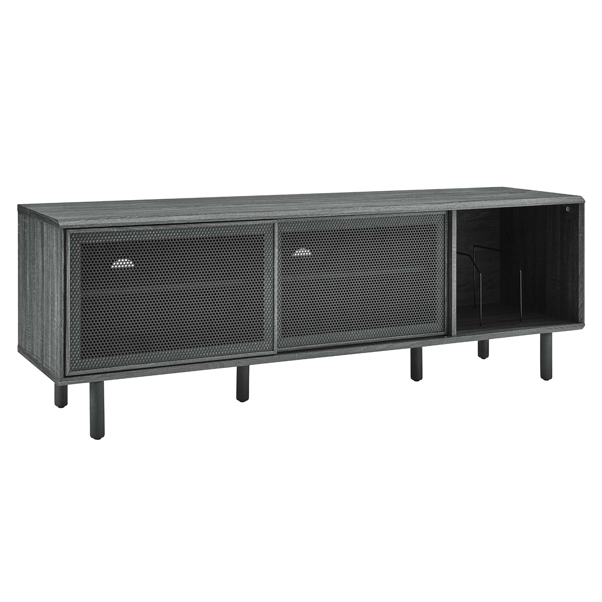Kurtis 67" TV and Vinyl Record Stand, Charcoal