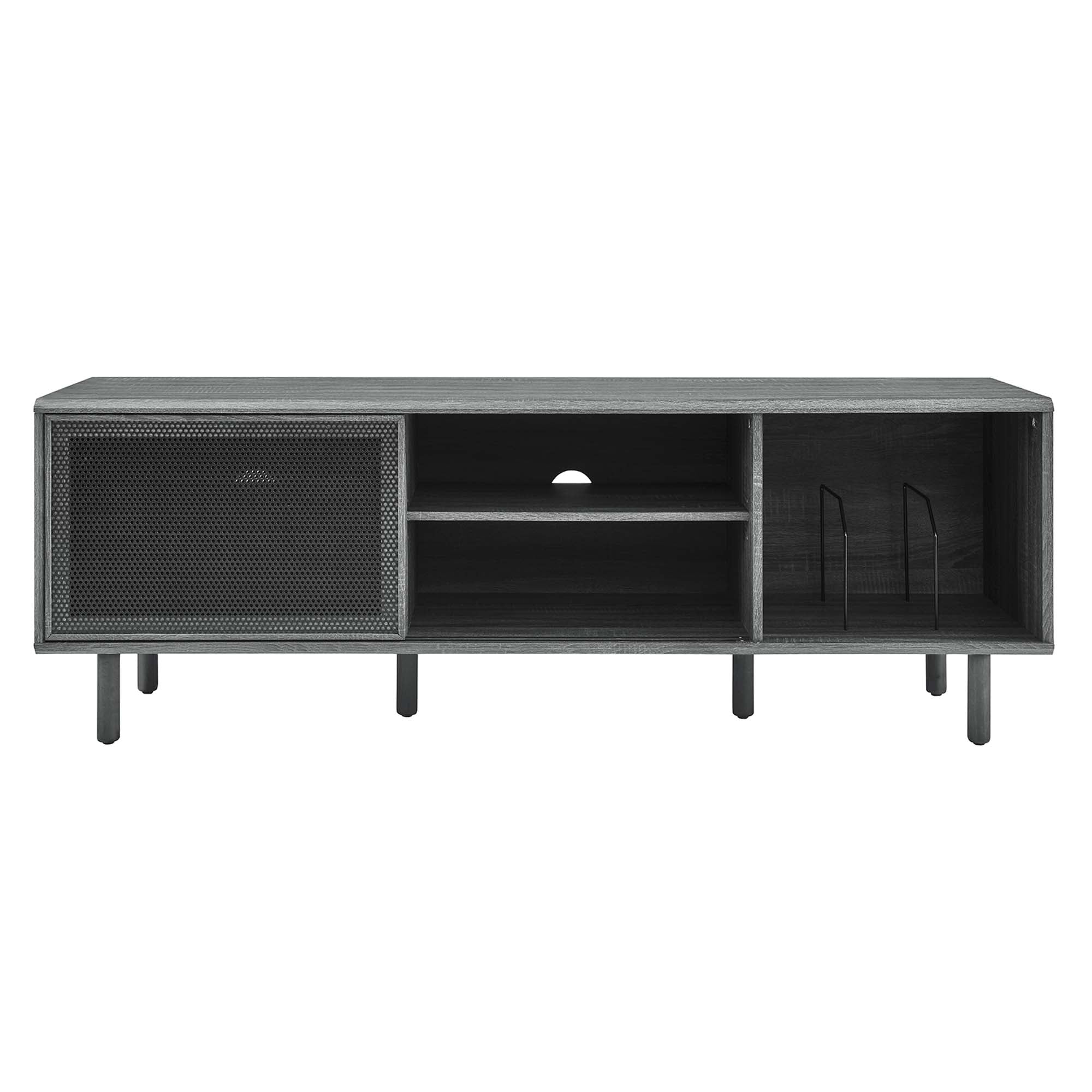 Kurtis 67" TV and Vinyl Record Stand, Charcoal