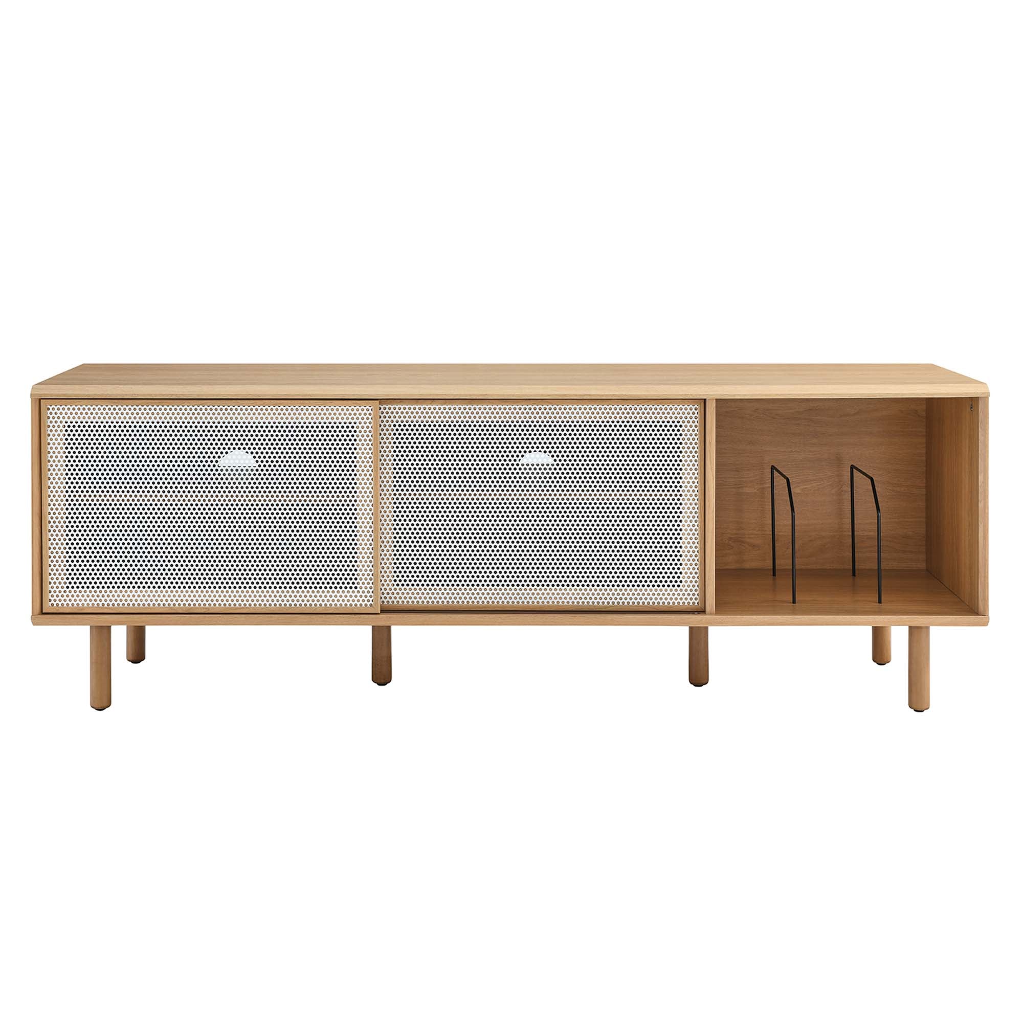 Kurtis 67" TV and Vinyl Record Stand, Oak