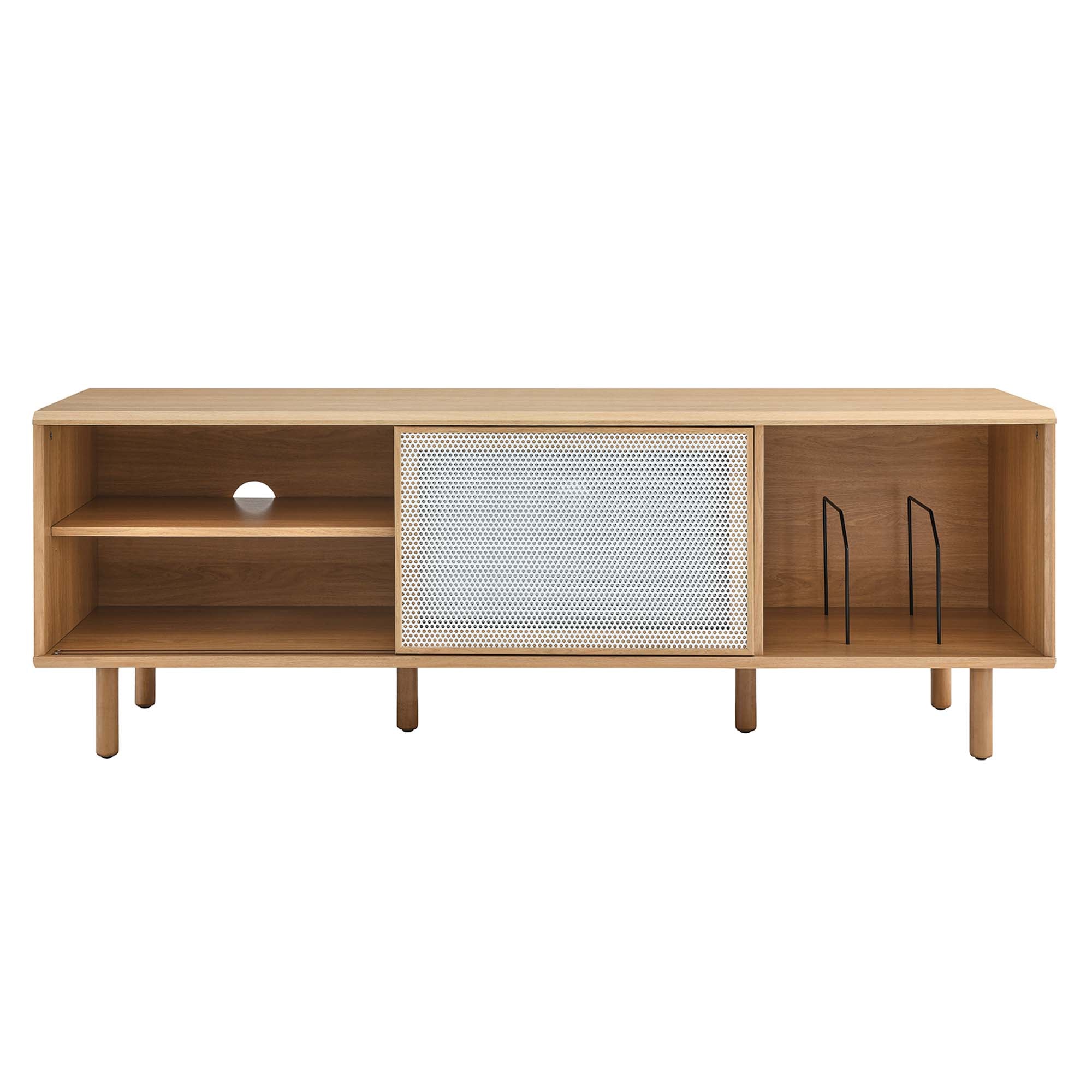 Kurtis 67" TV and Vinyl Record Stand, Oak