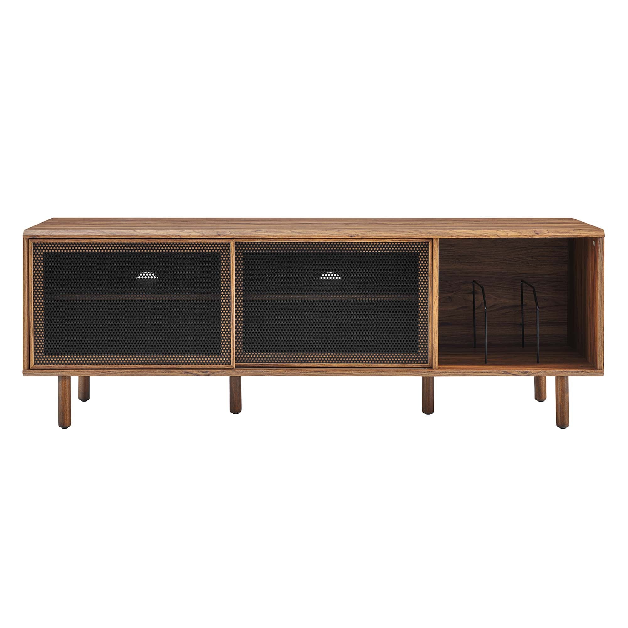 Kurtis 67" TV and Vinyl Record Stand, Walnut