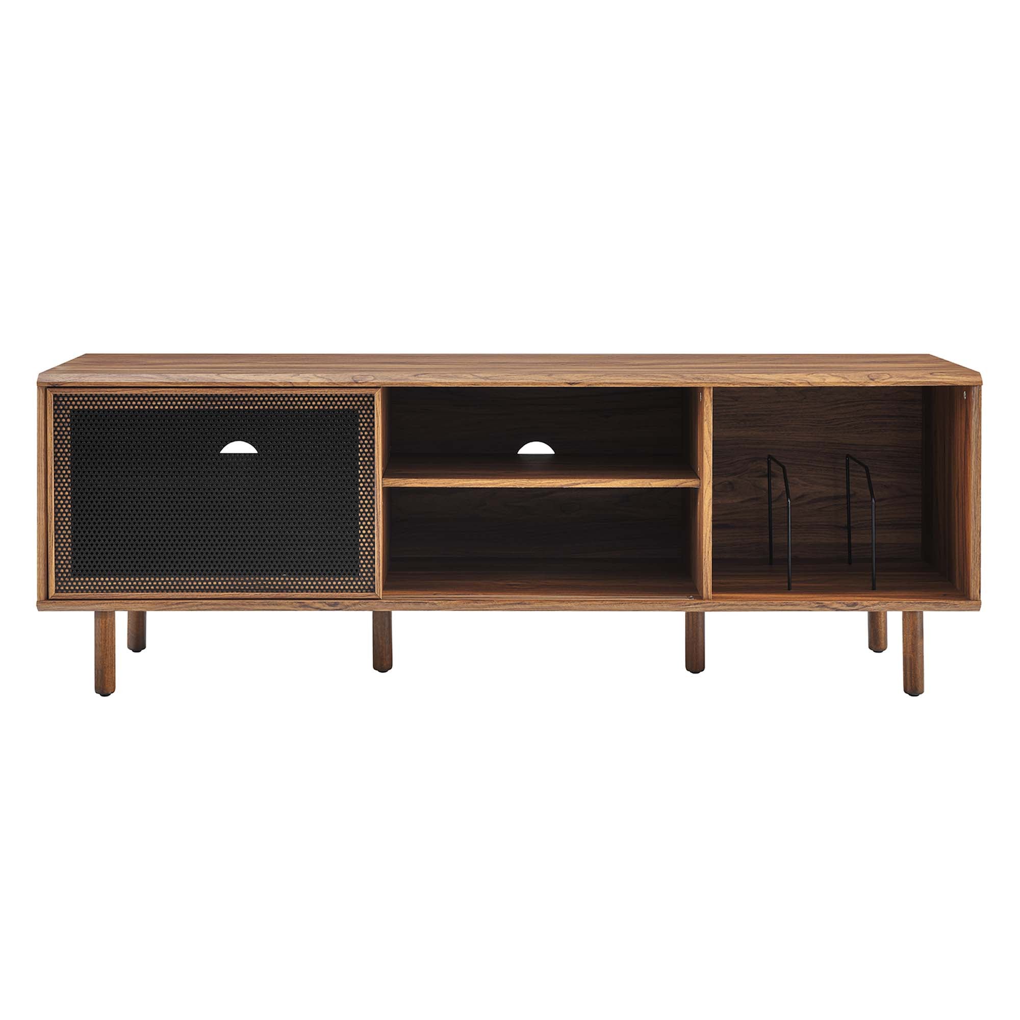 Kurtis 67" TV and Vinyl Record Stand, Walnut