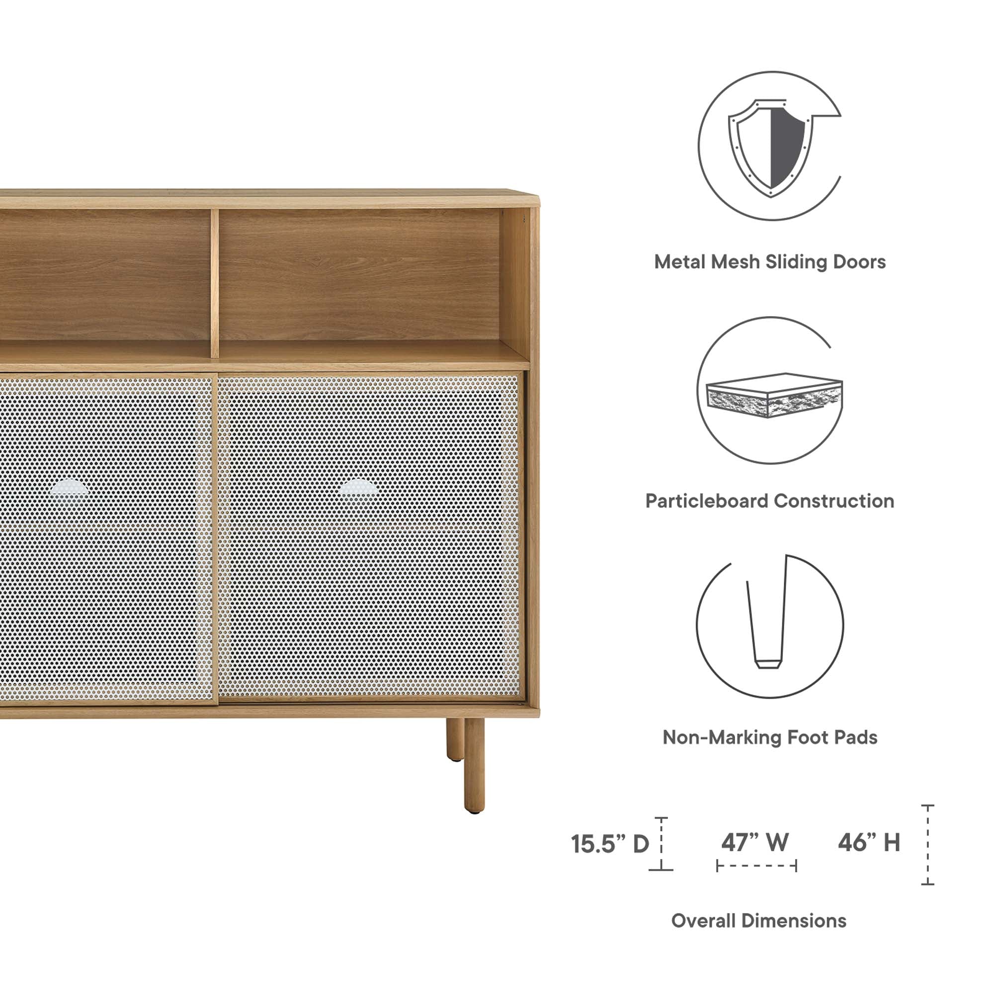 Kurtis 47" Display Cabinet, Oak
