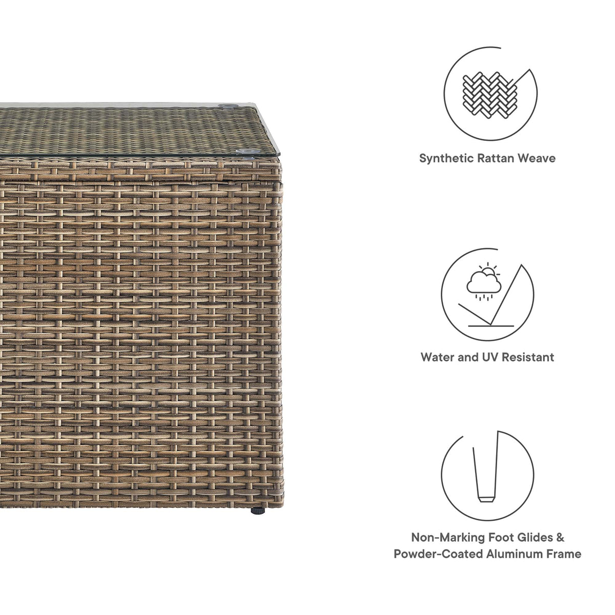 Convene Outdoor Patio Side Table, Brown