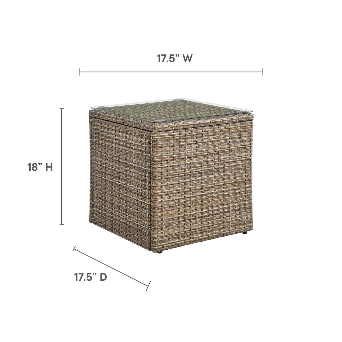 Convene Outdoor Patio Side Table, Brown