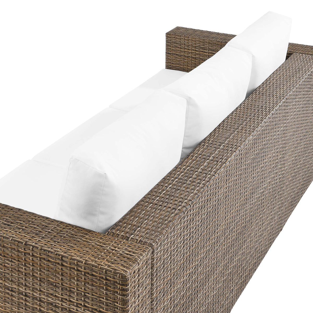 Convene Outdoor Patio Sofa, Cappuccino White