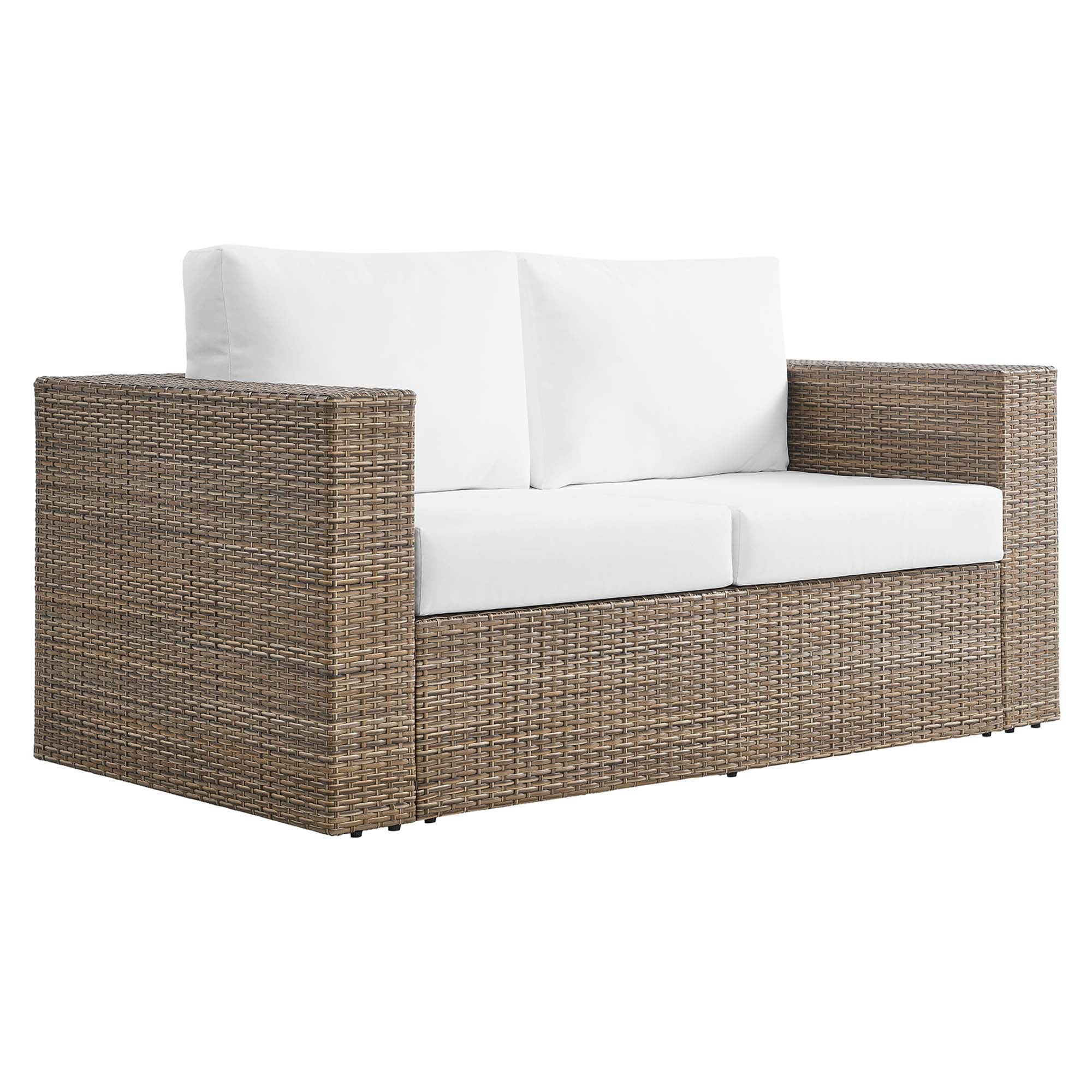 Convene Outdoor Patio Loveseat, Cappuccino White