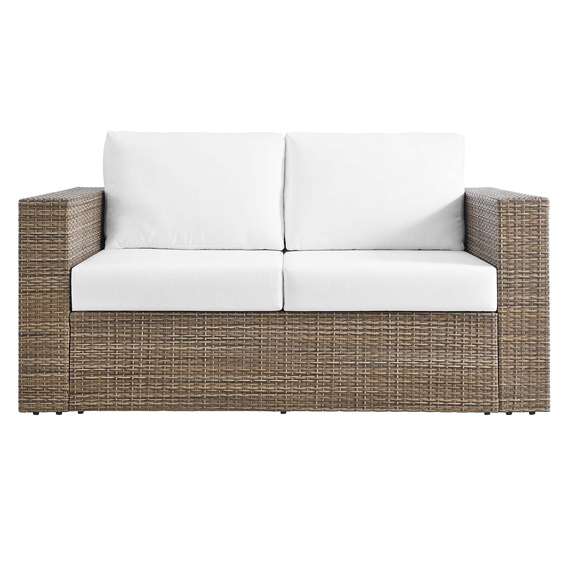 Convene Outdoor Patio Loveseat, Cappuccino White