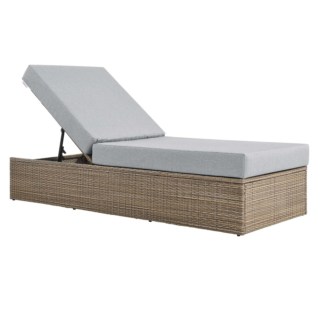 Convene Outdoor Patio Chaise Lounge Chair, Cappuccino Gray