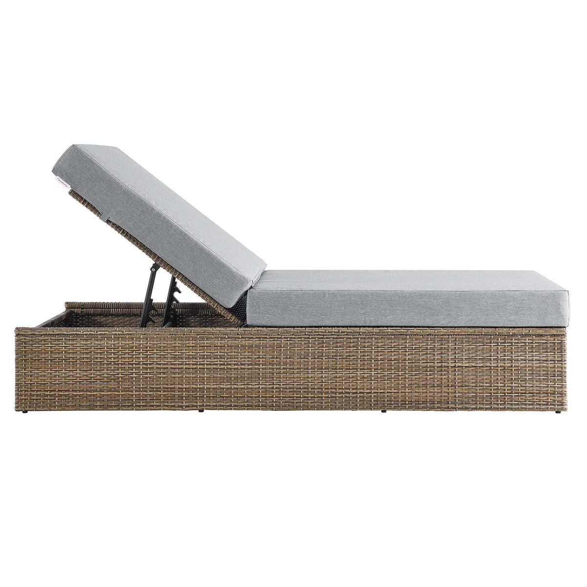 Convene Outdoor Patio Chaise Lounge Chair, Cappuccino Gray