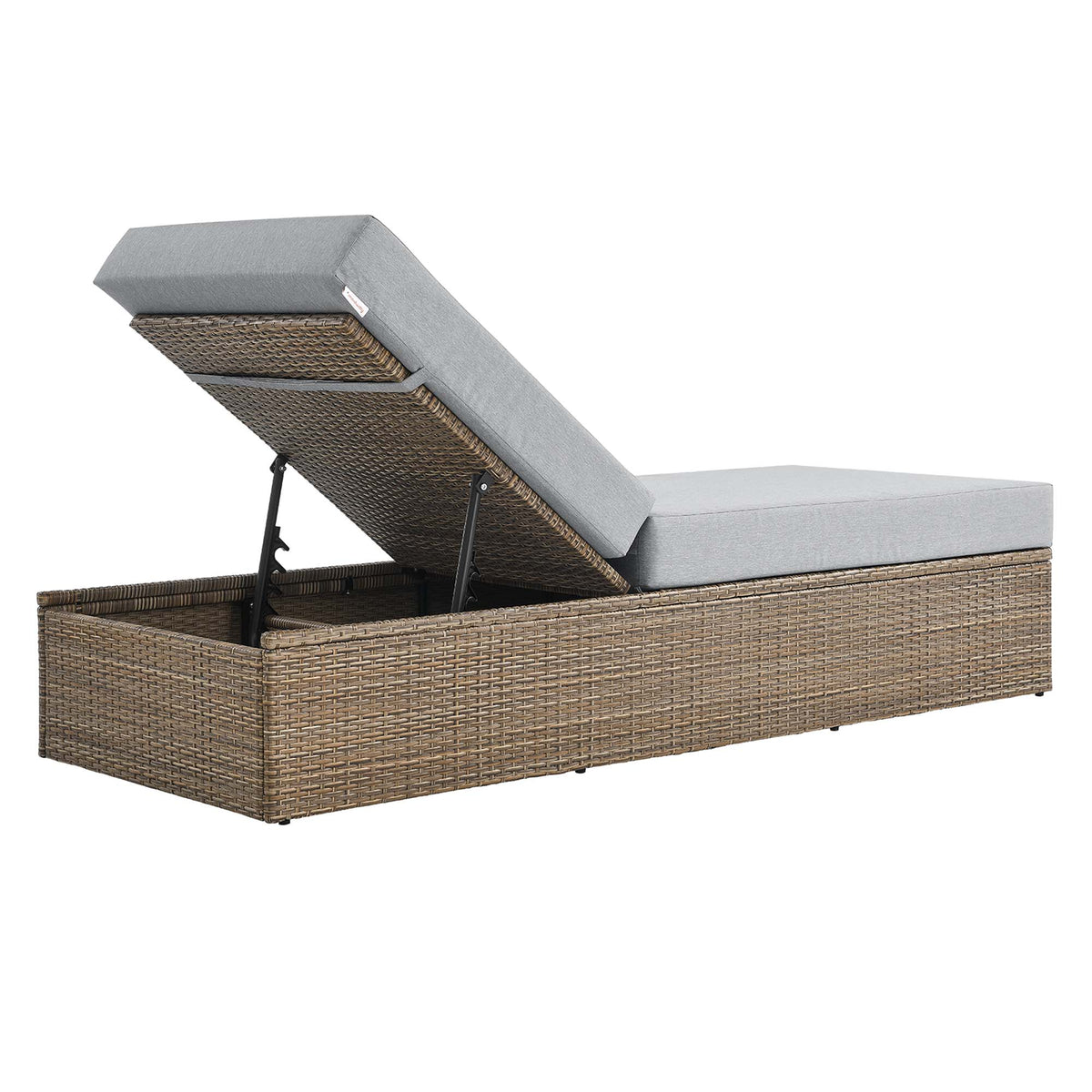 Convene Outdoor Patio Chaise Lounge Chair, Cappuccino Gray