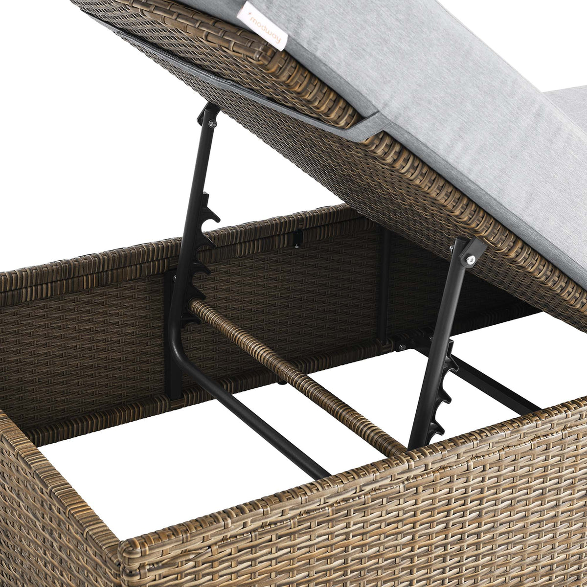 Convene Outdoor Patio Chaise Lounge Chair, Cappuccino Gray