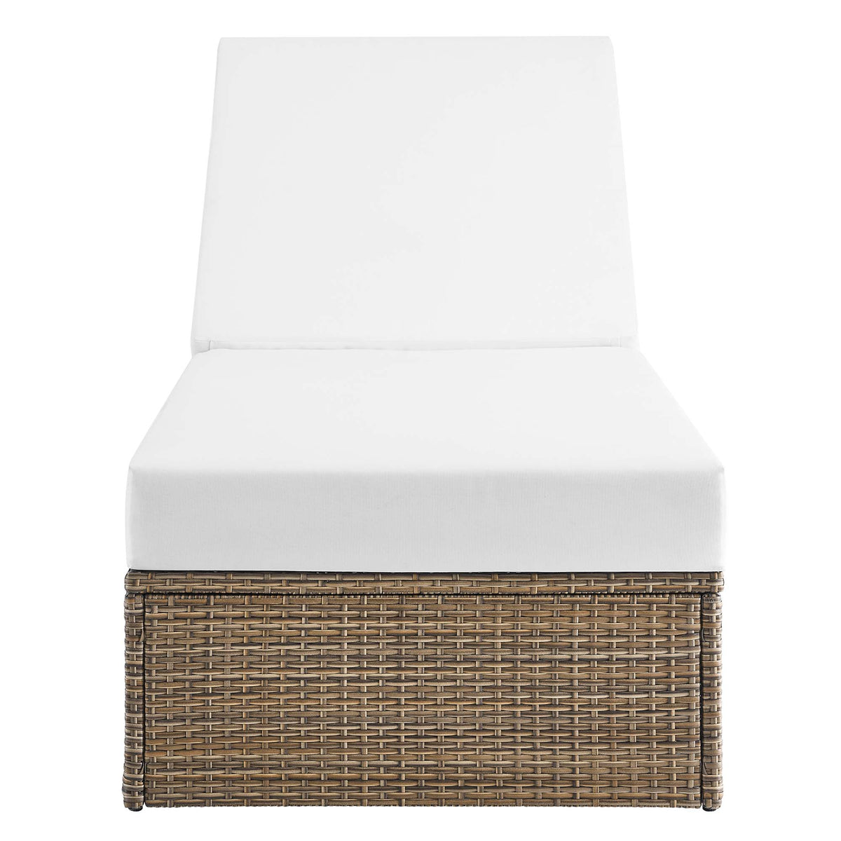 Convene Outdoor Patio Chaise Lounge Chair, Cappuccino White