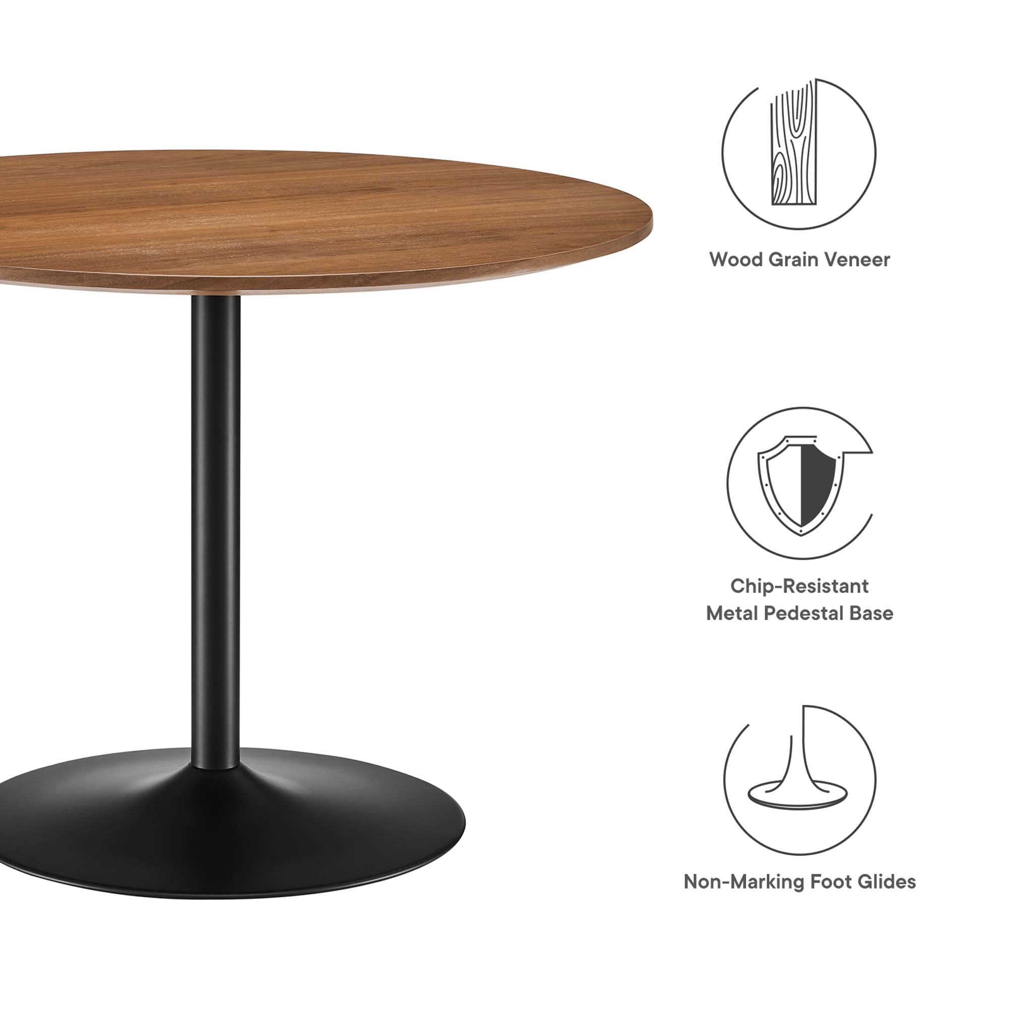 Amuse 40" Dining Table, Black Walnut