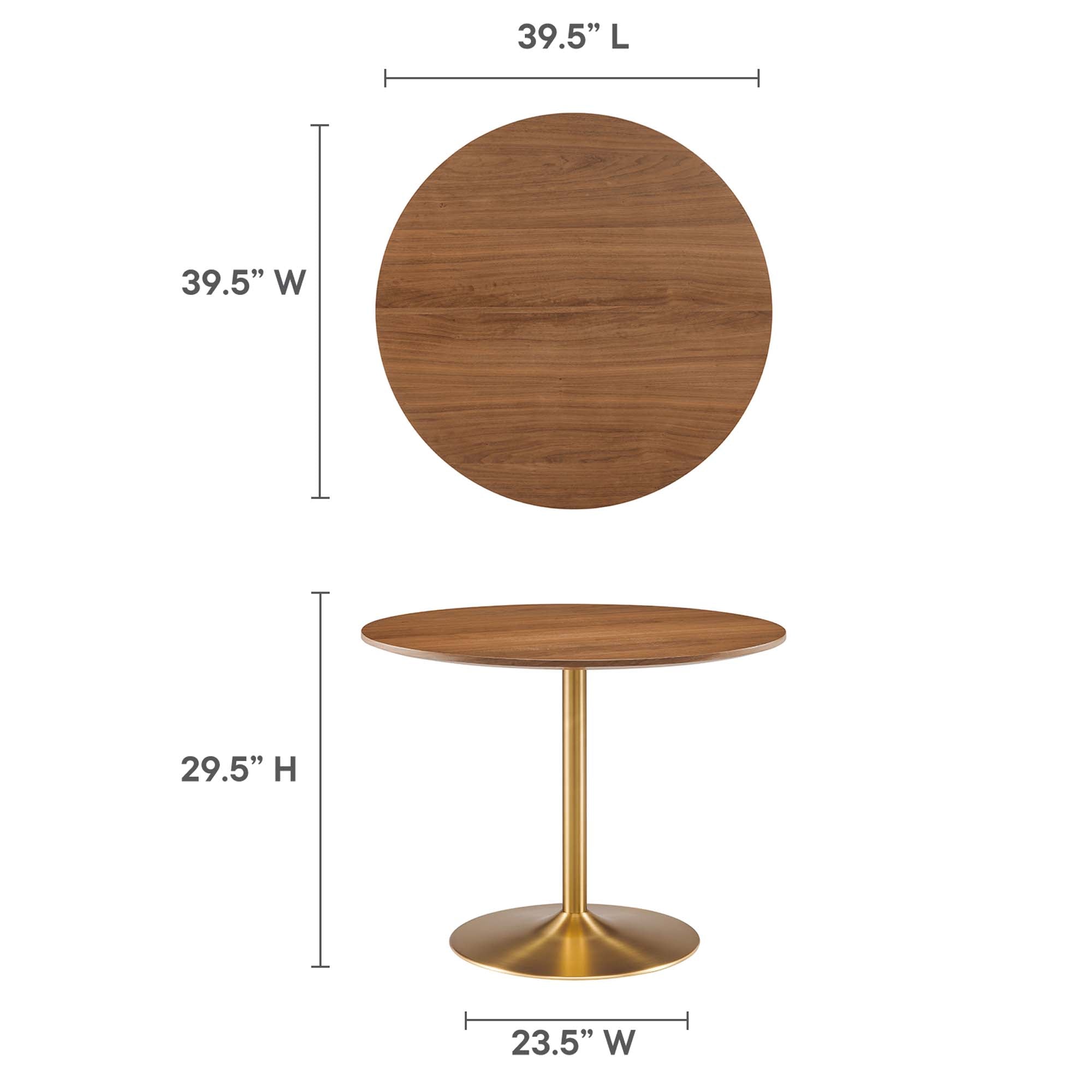 Amuse 40" Dining Table, Gold Walnut