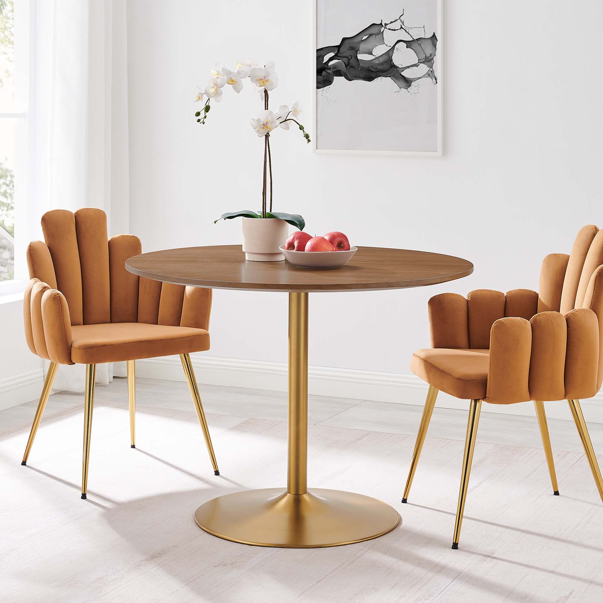 Amuse 40" Dining Table, Gold Walnut