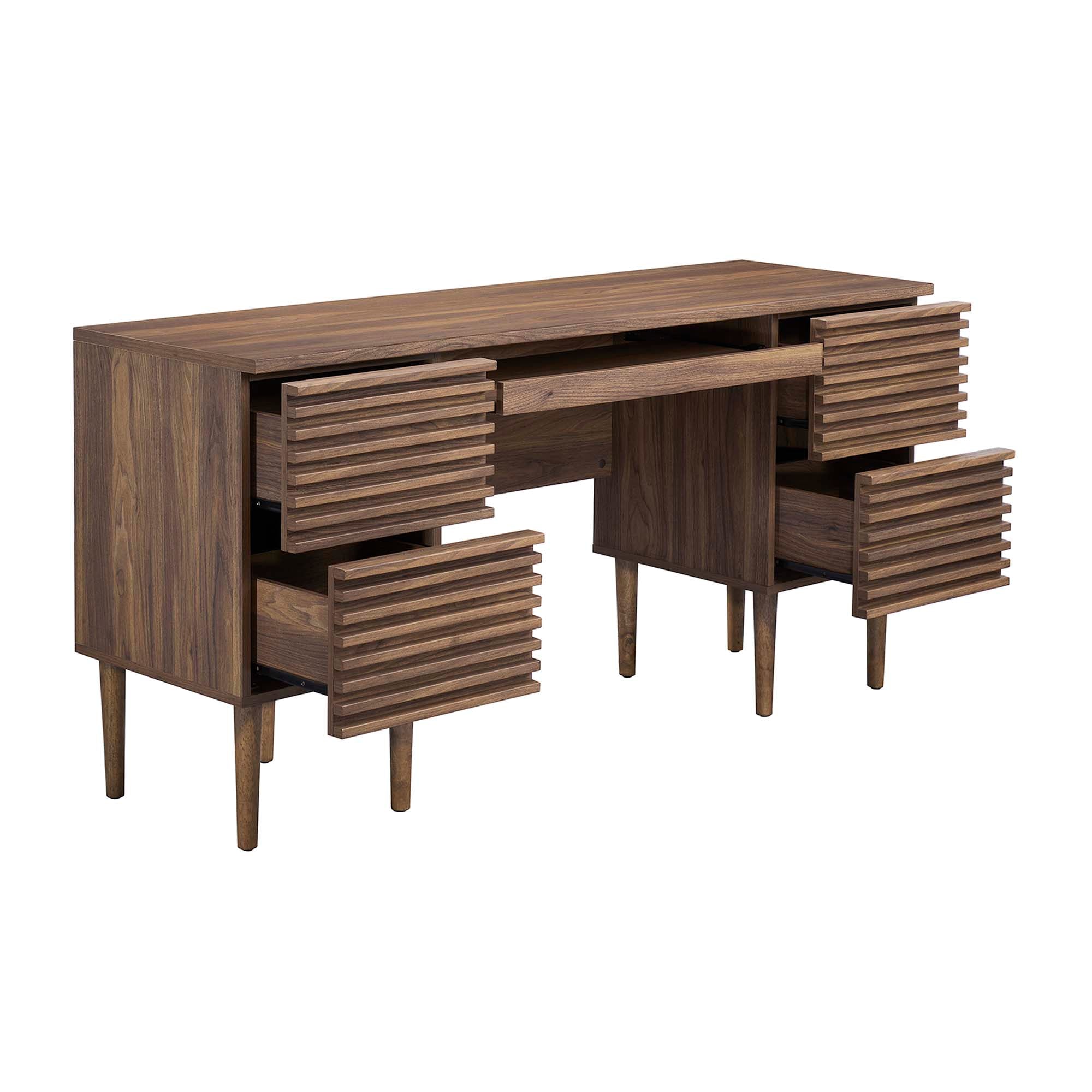 Render Office Desk, Walnut