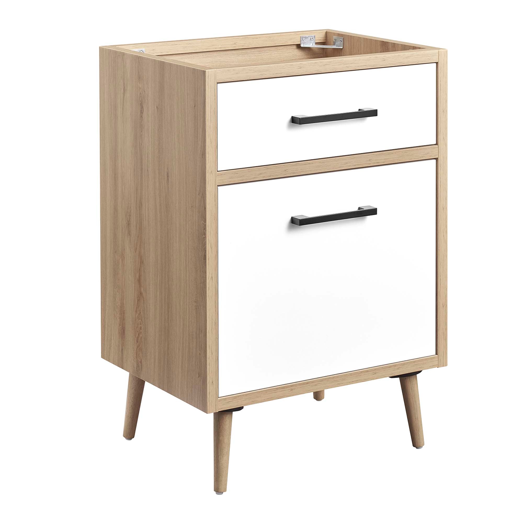 Maverick 24" Bathroom Vanity Cabinet Sink Basin Not Included, Oak White