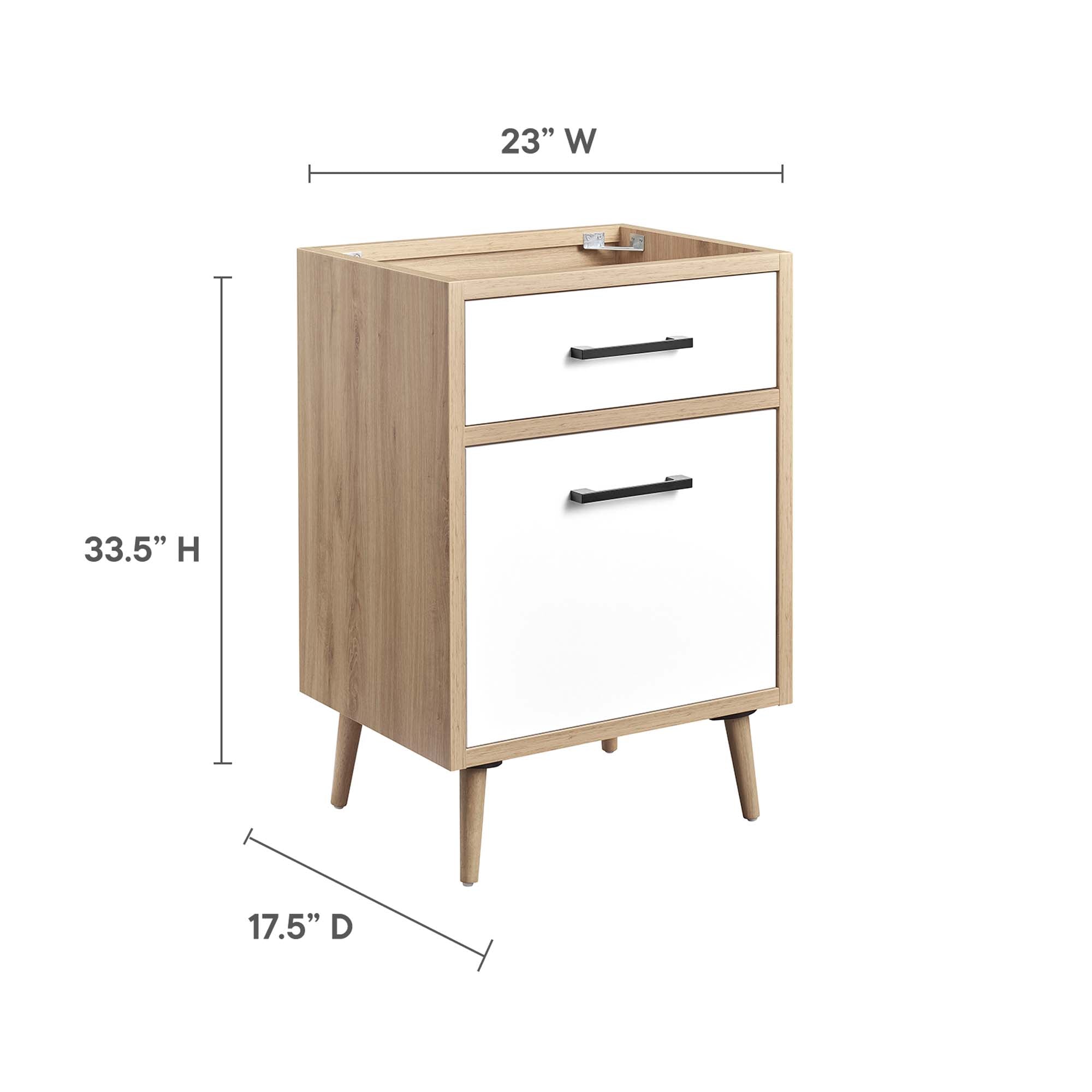 Maverick 24" Bathroom Vanity Cabinet Sink Basin Not Included, Oak White