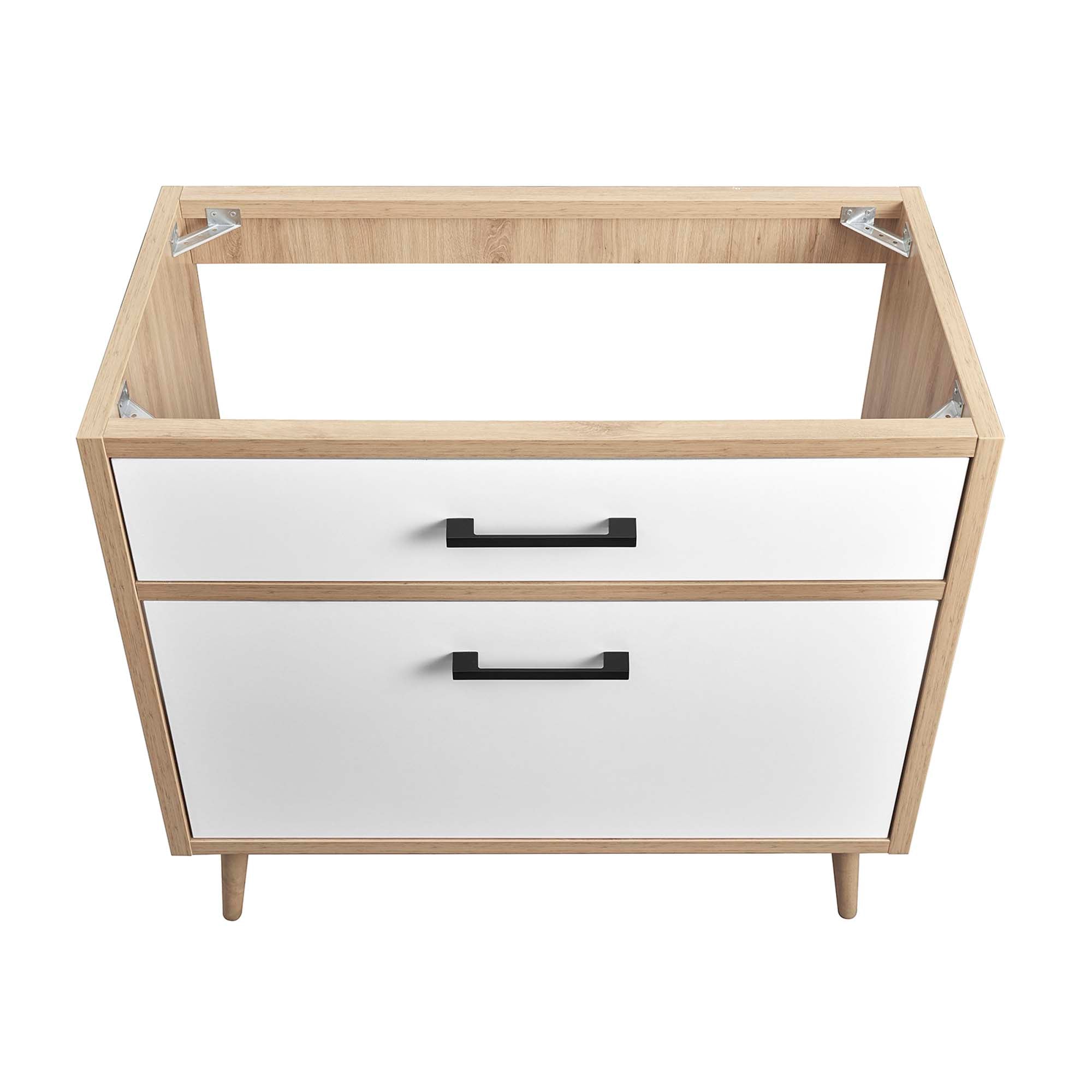 Maverick 36" Bathroom Vanity Cabinet Sink Basin Not Included, Oak White