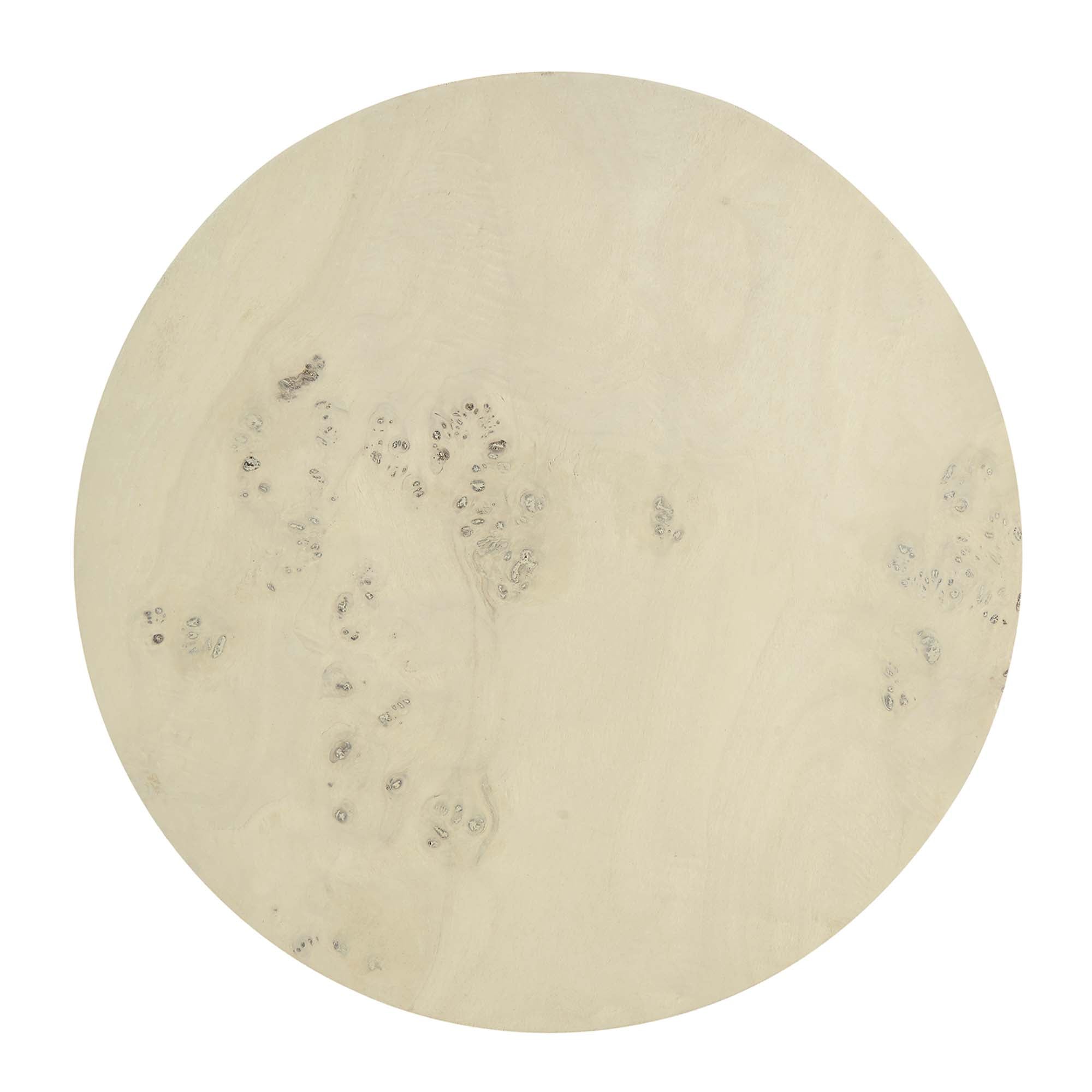 Cosmos 16" Round Burl Wood Side Table, Bleached Burl