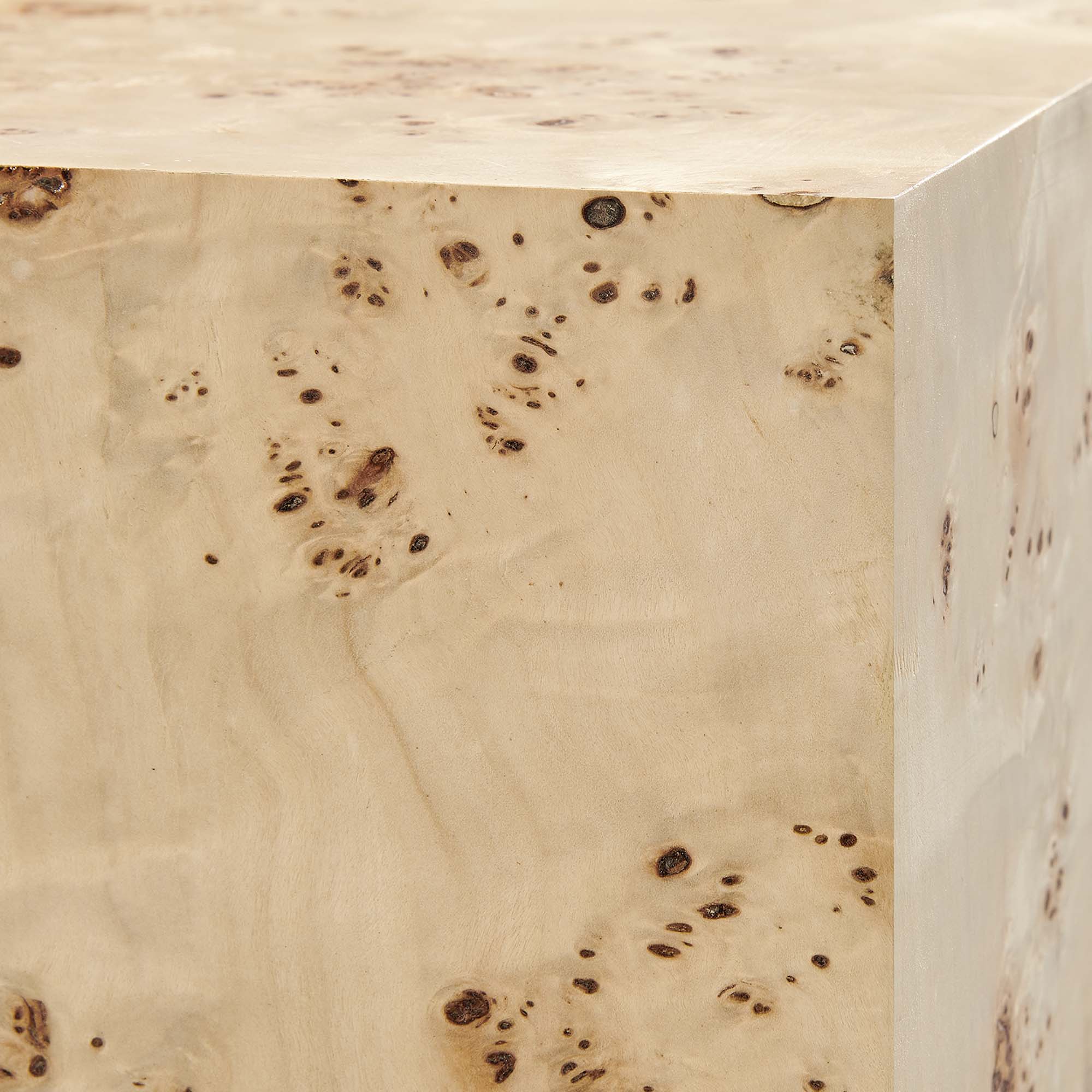Cosmos 36" Square Burl Wood Coffee Table, Natural Burl
