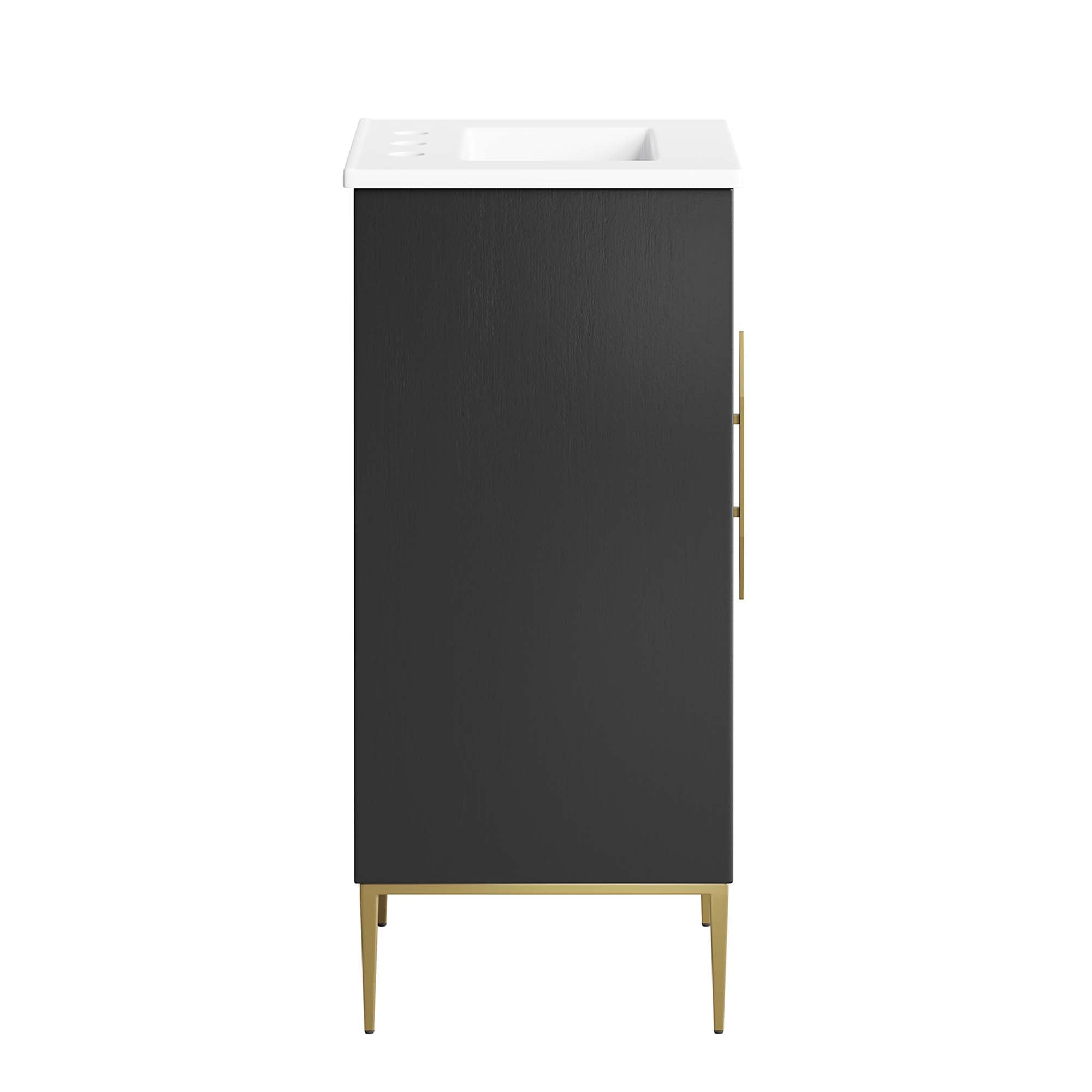 Awaken 18" Bathroom Vanity, White Black