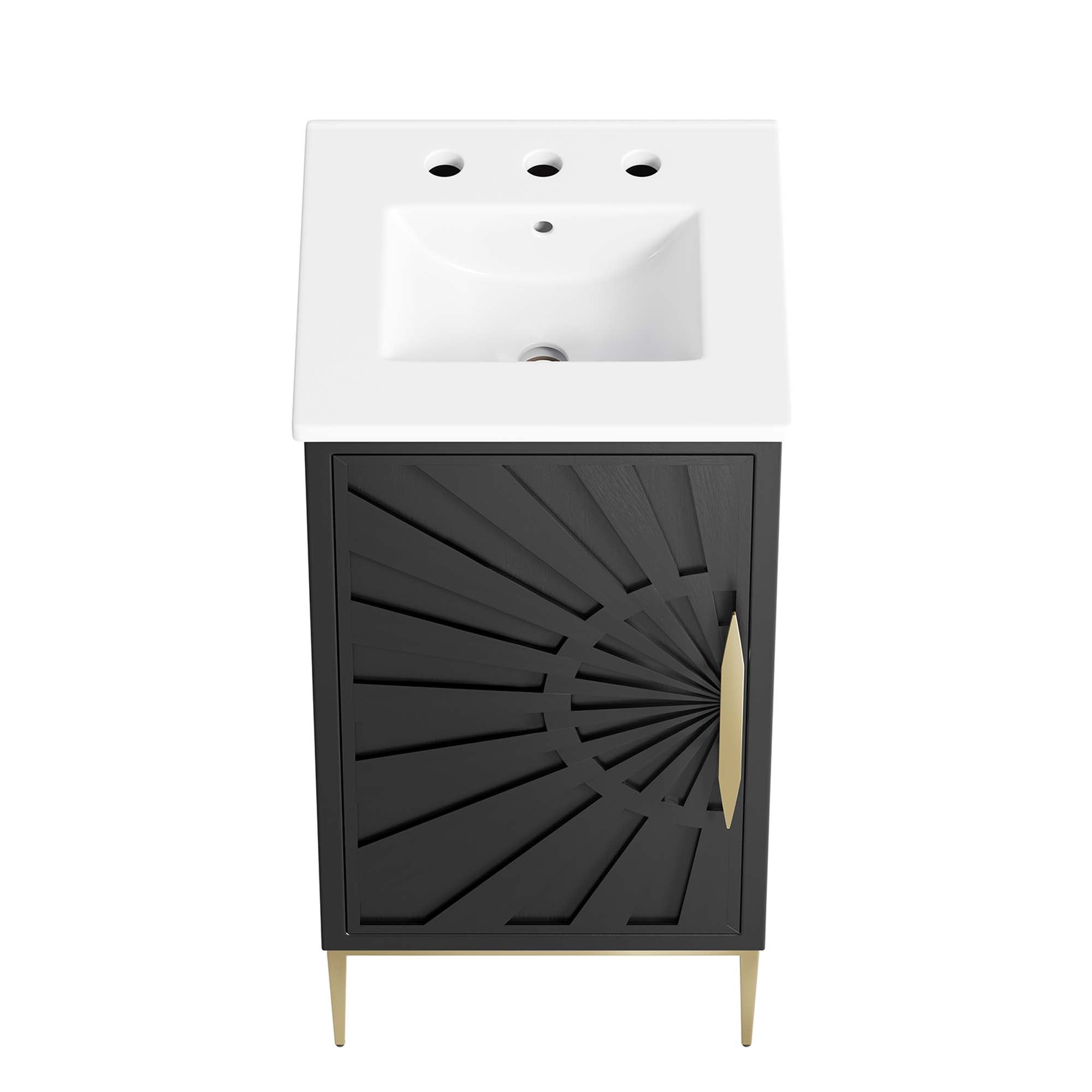 Awaken 18" Bathroom Vanity, White Black