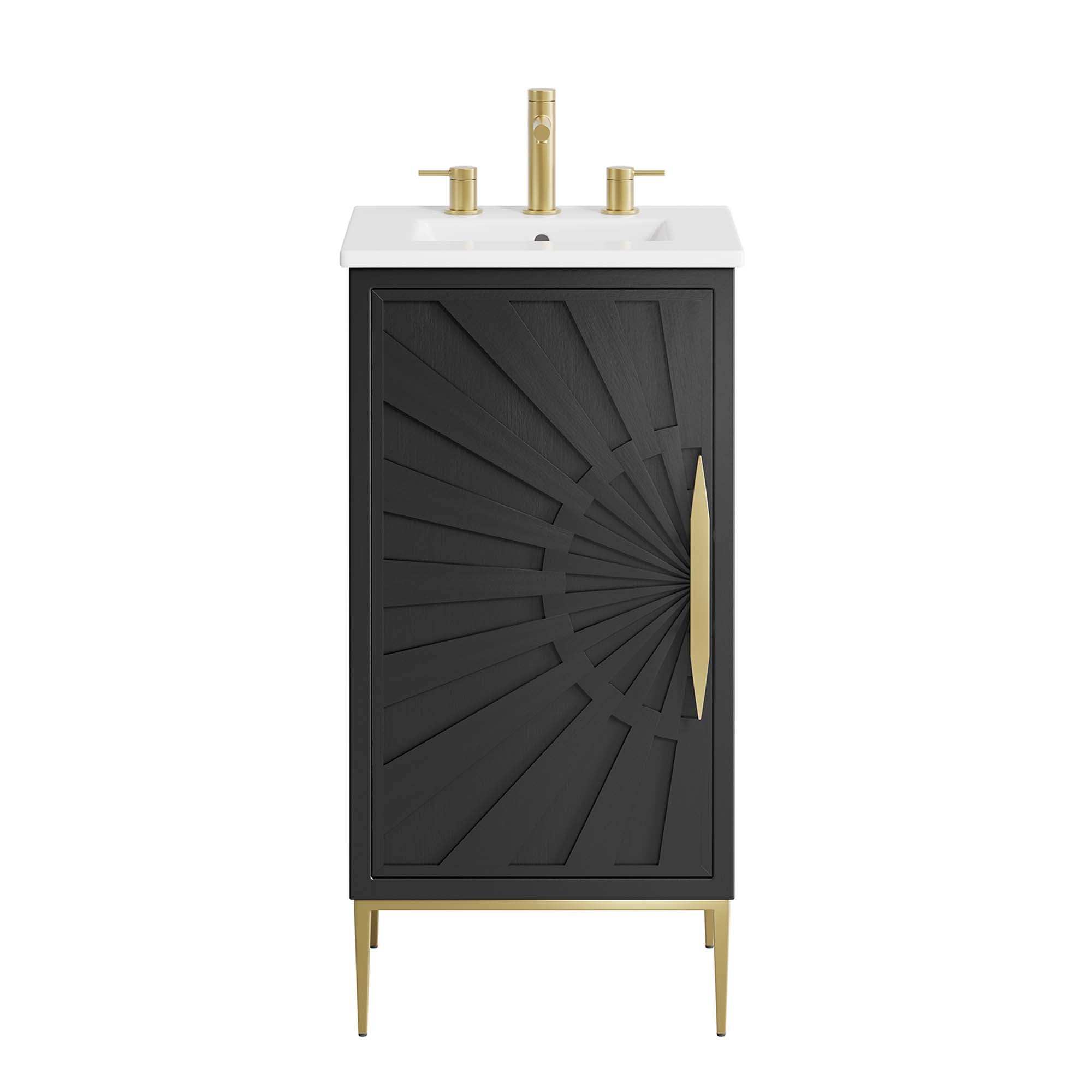 Awaken 18" Bathroom Vanity, White Black