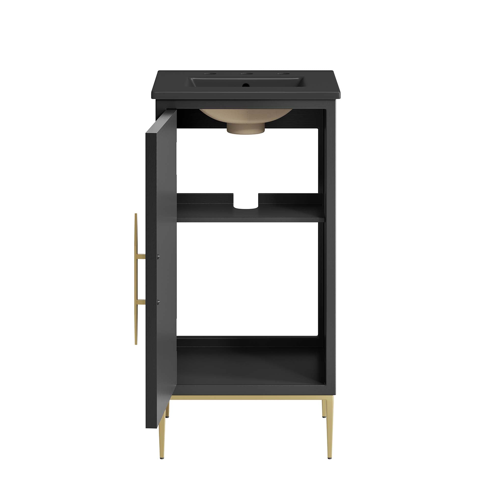 Awaken 18" Bathroom Vanity, Black Black