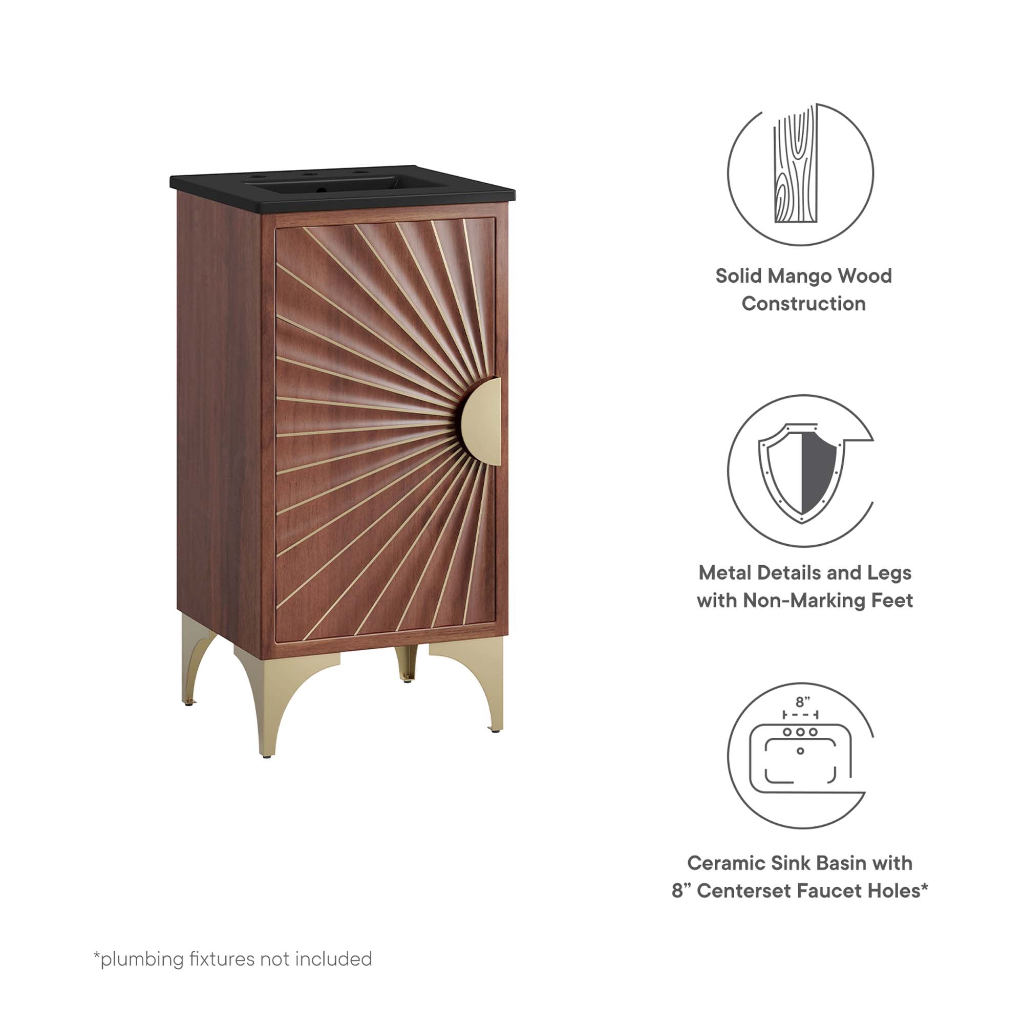 Daylight 18" Bathroom Vanity, Black Walnut