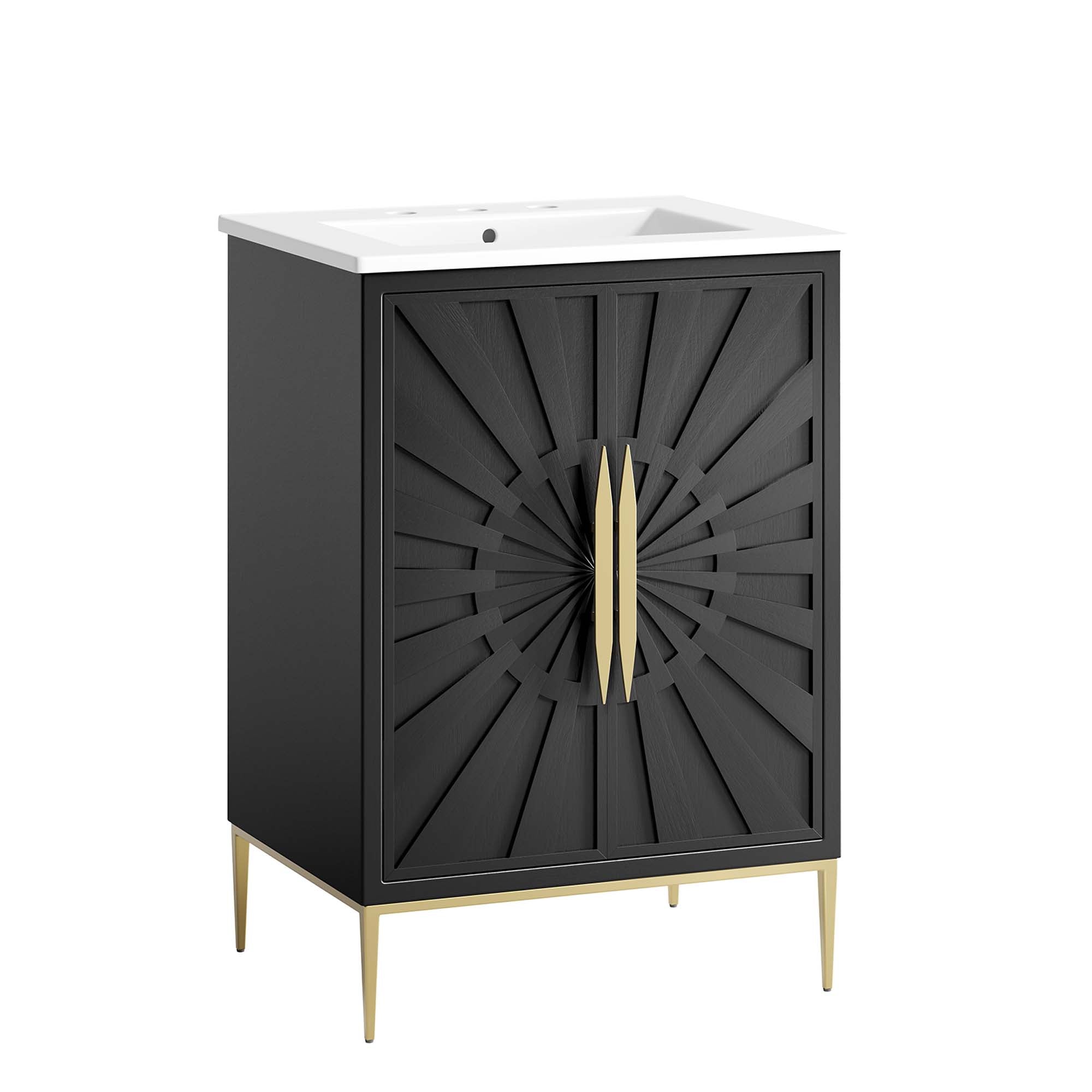 Awaken 24" Bathroom Vanity, White Black