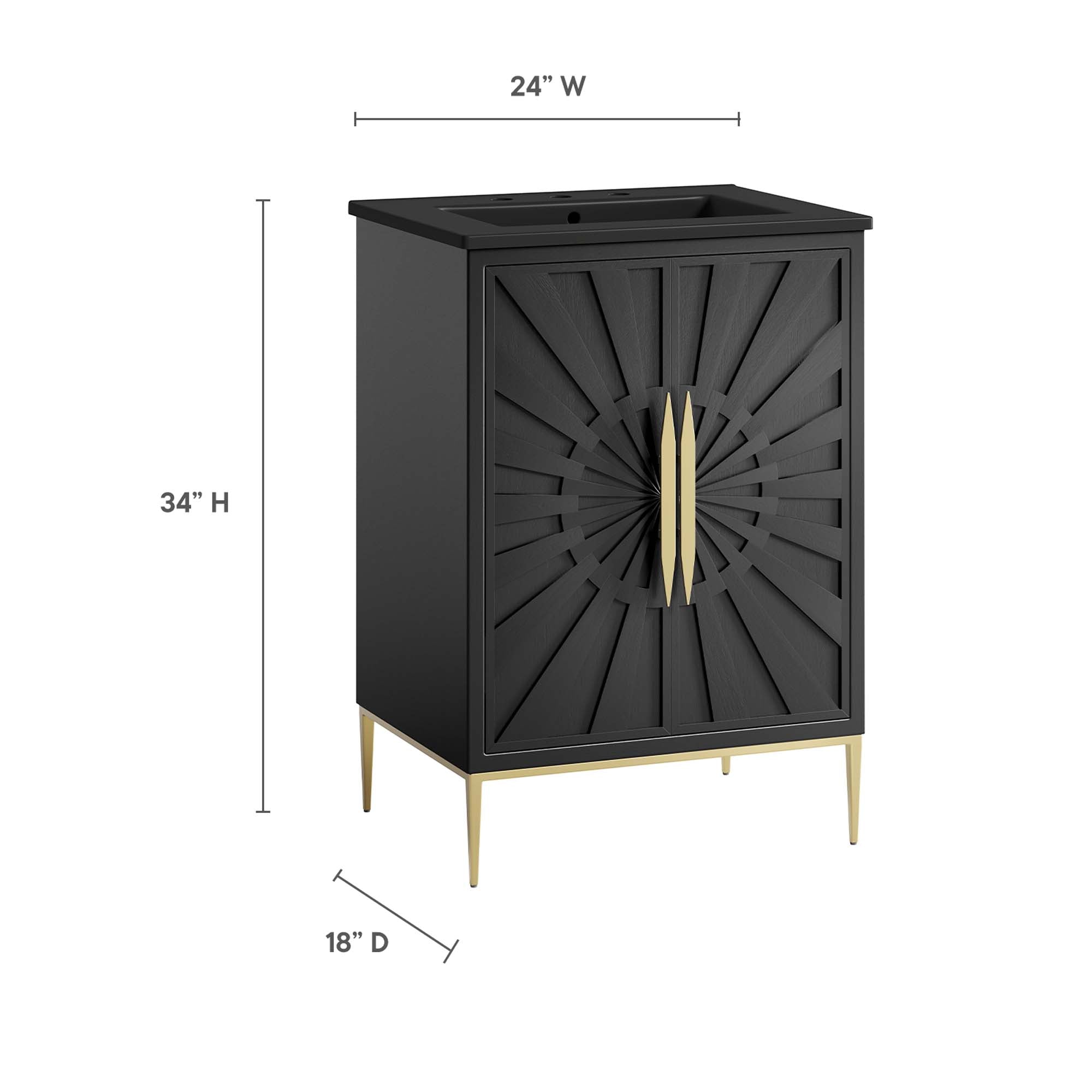 Awaken 24" Bathroom Vanity, Black Black