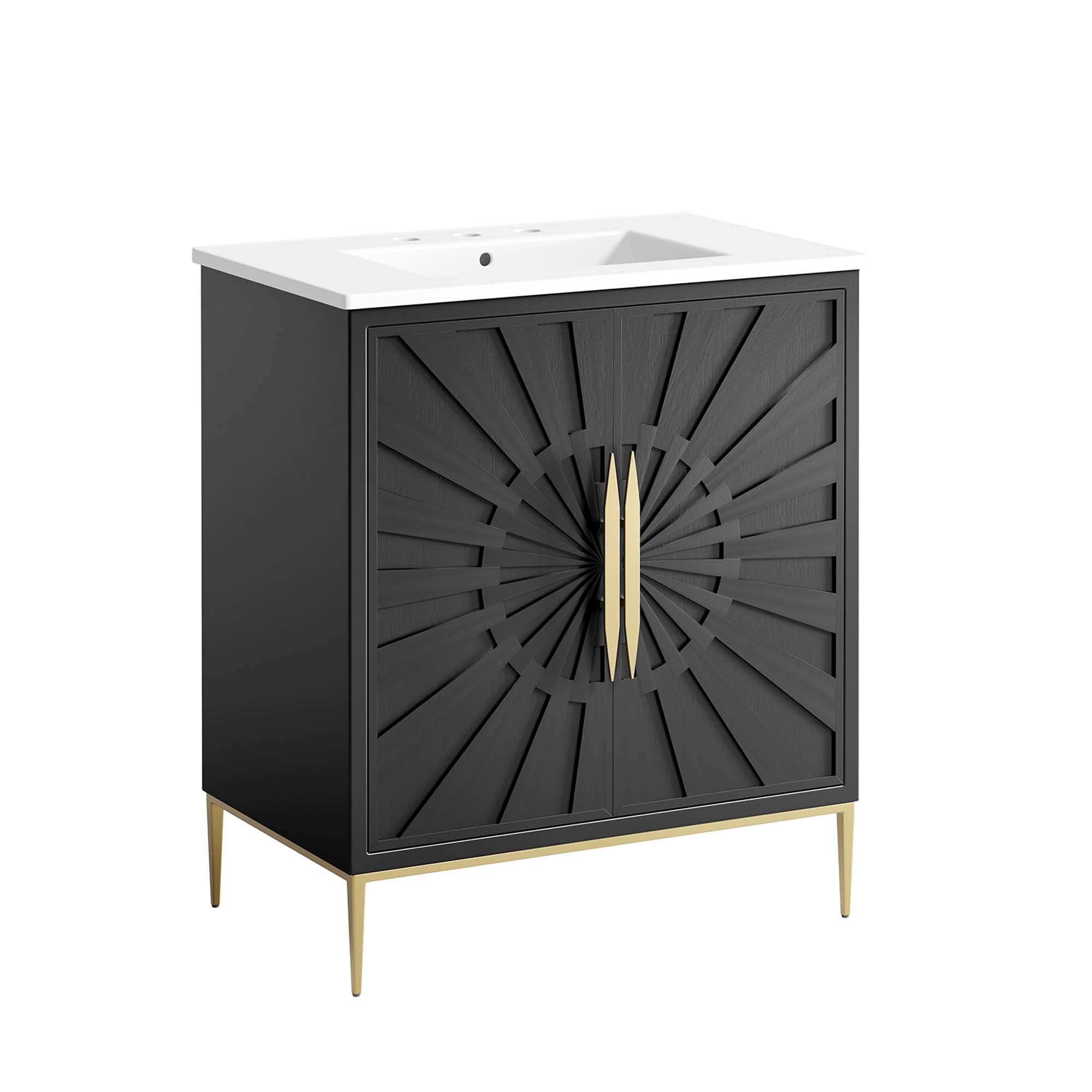 Awaken 30" Bathroom Vanity, White Black