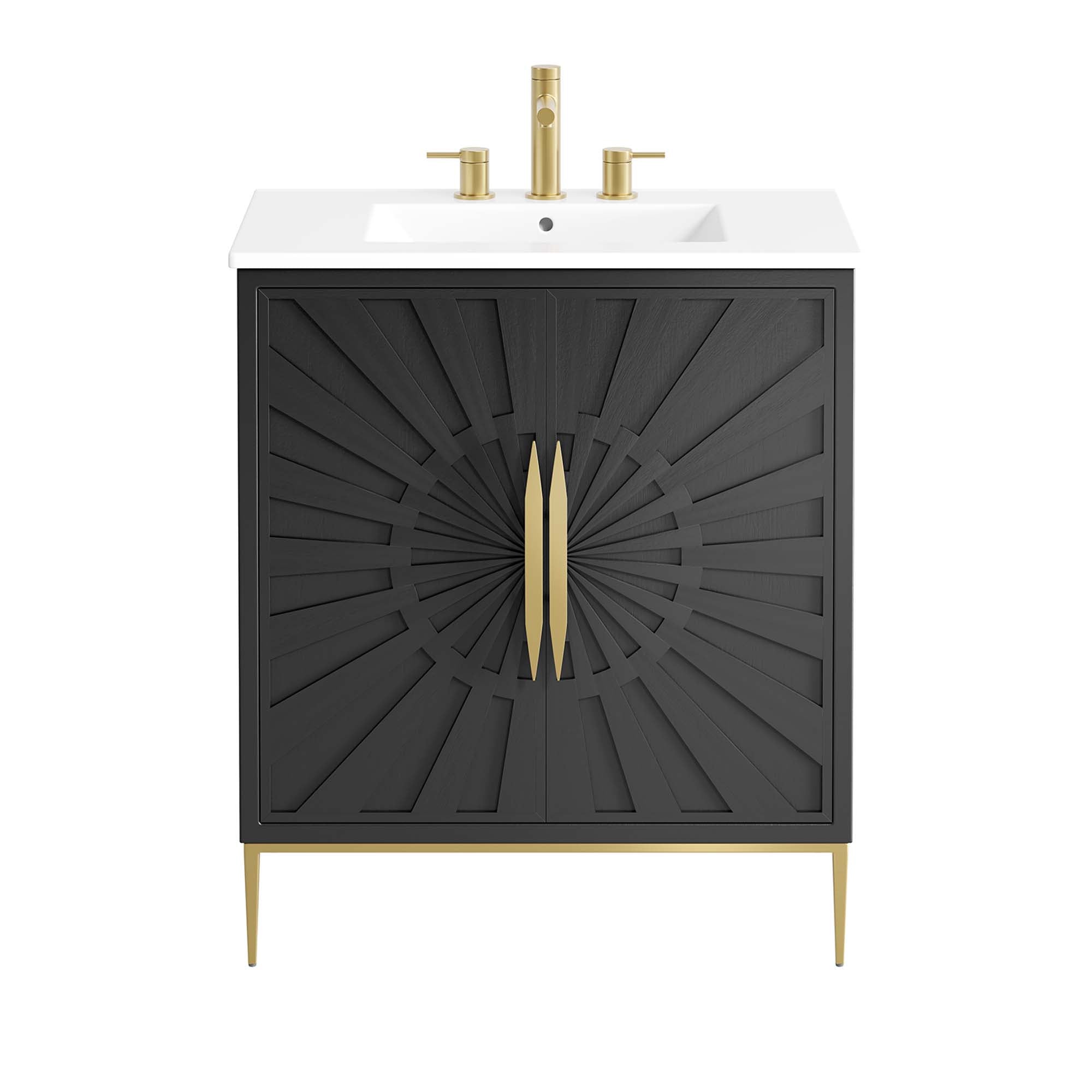Awaken 30" Bathroom Vanity, White Black