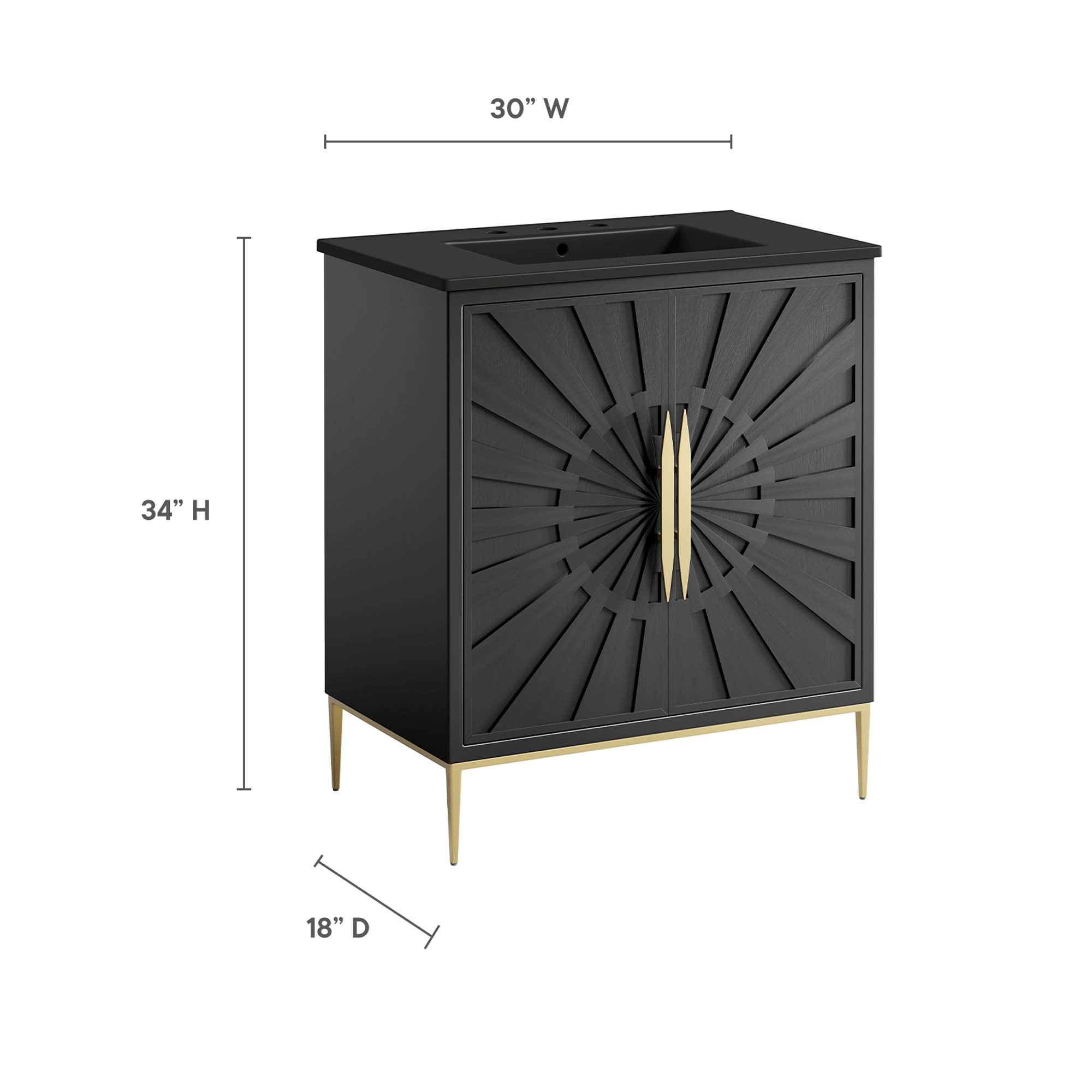 Awaken 30" Bathroom Vanity, Black Black