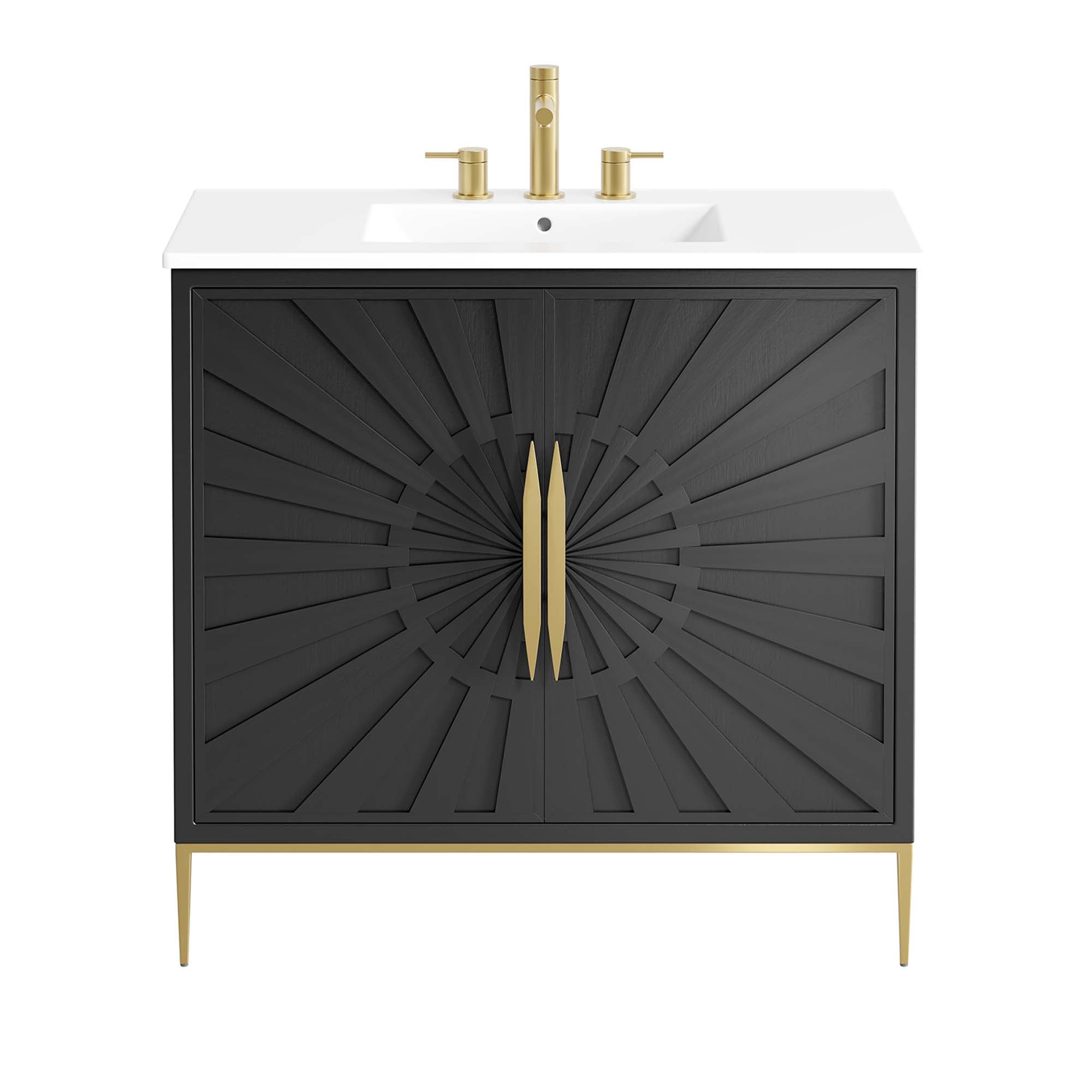 Awaken 36" Bathroom Vanity, White Black