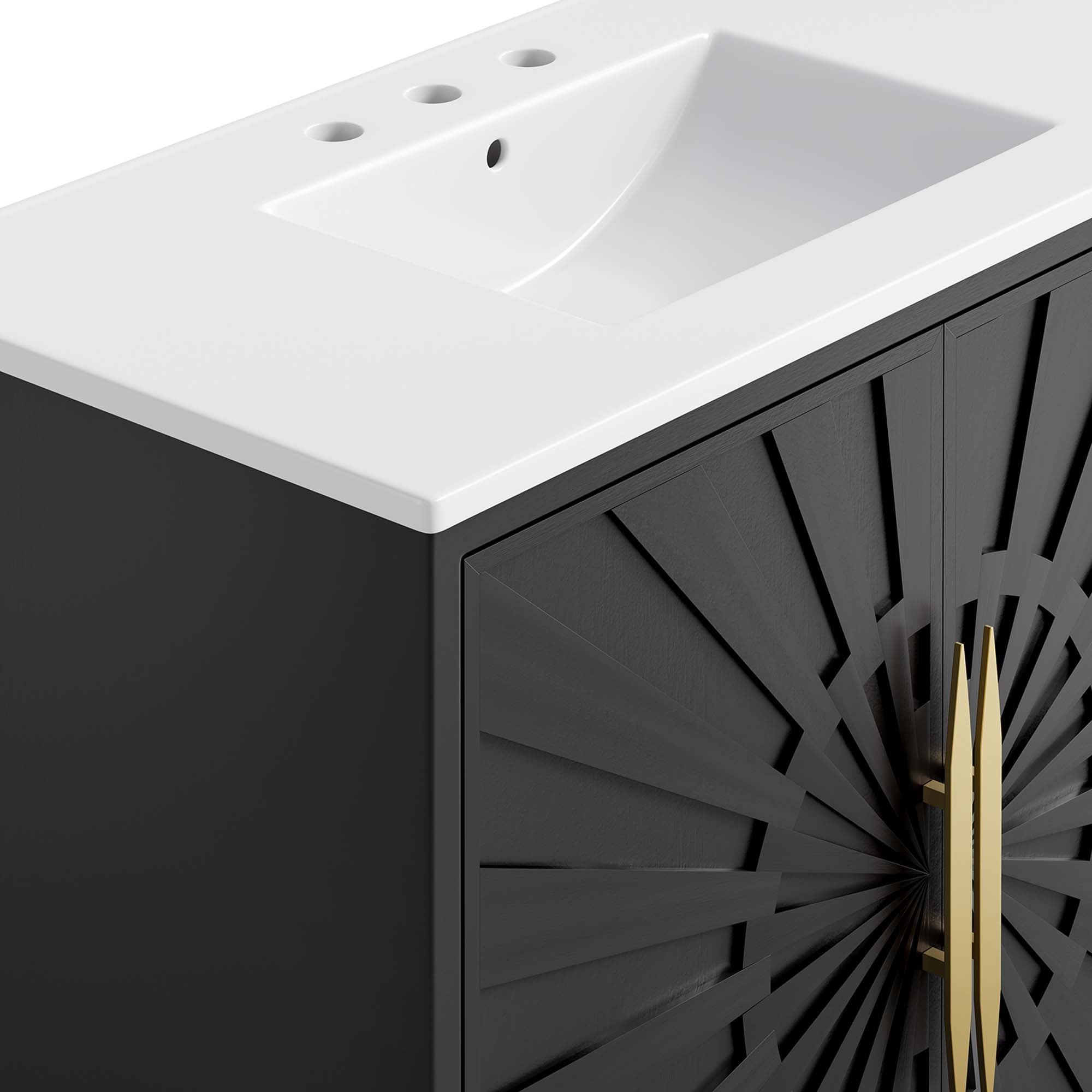 Awaken 36" Bathroom Vanity, White Black
