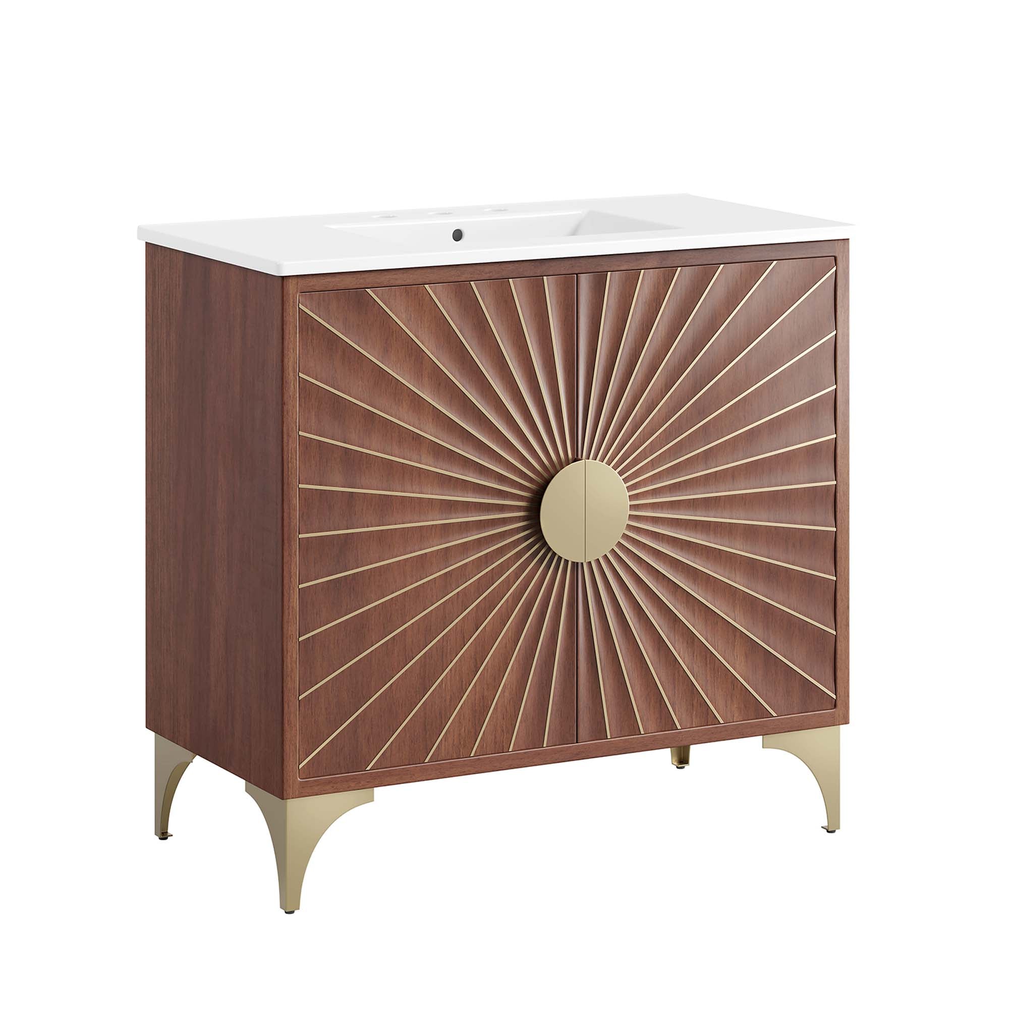 Daylight 36" Bathroom Vanity, White Walnut