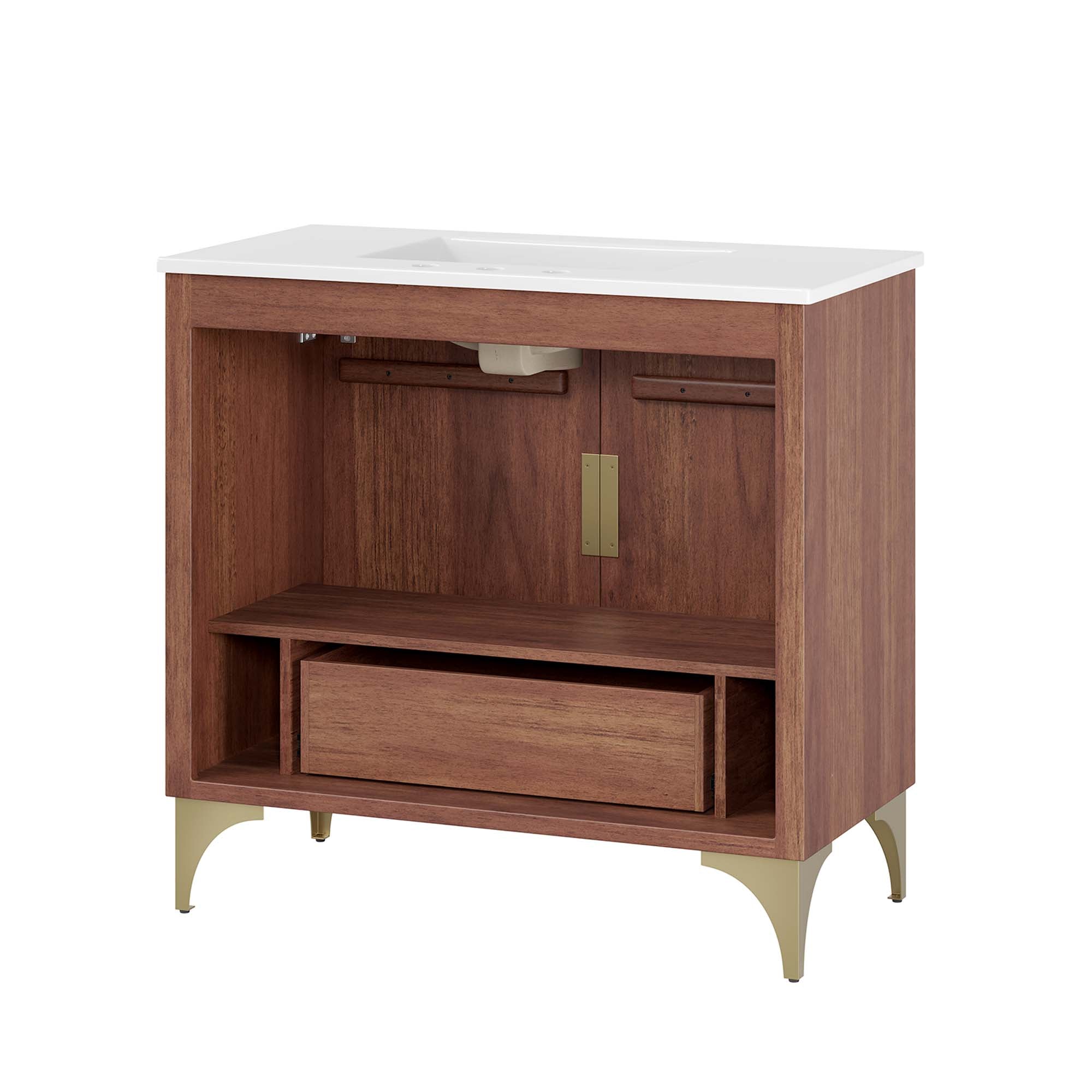 Daylight 36" Bathroom Vanity, White Walnut