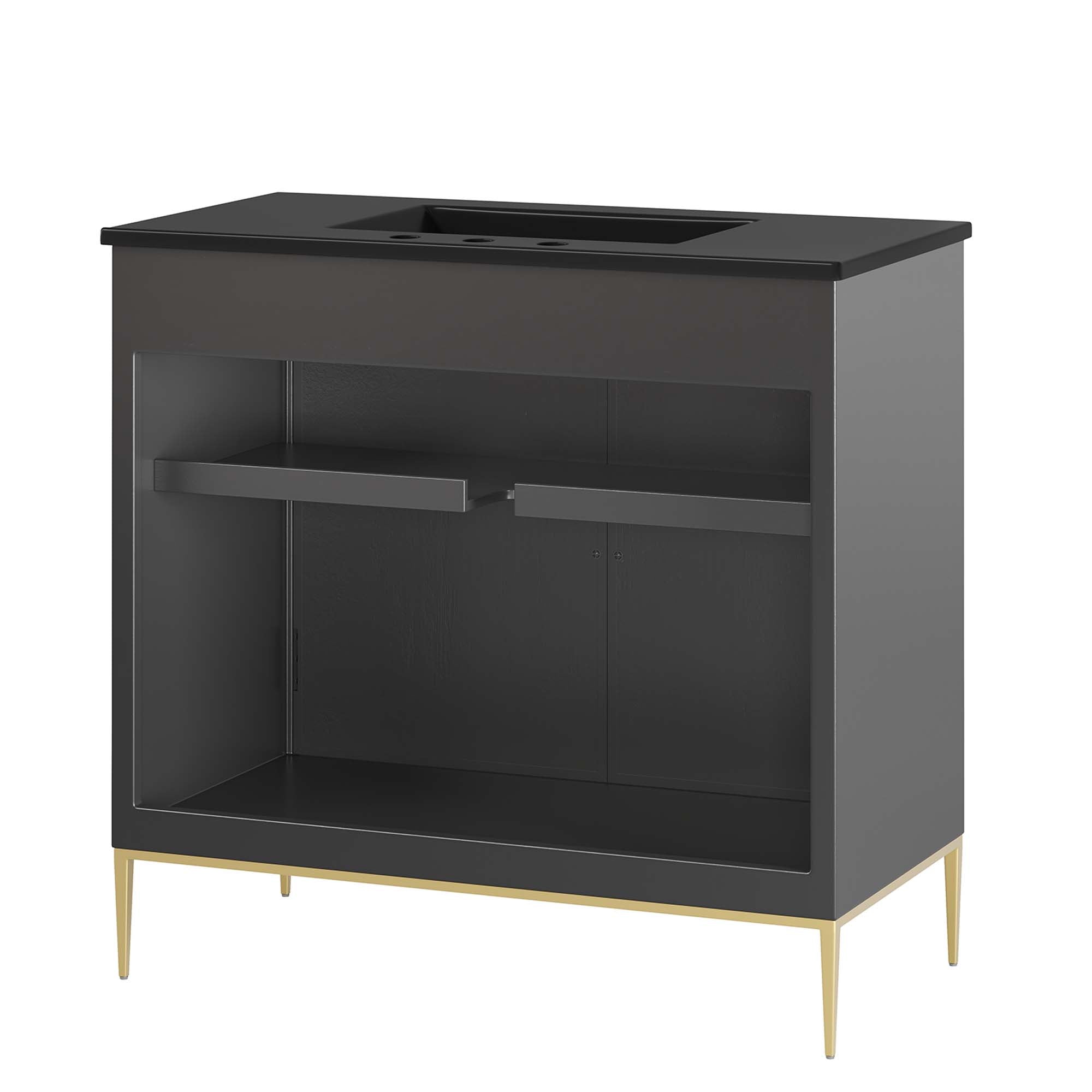 Awaken 36" Bathroom Vanity, Black Black
