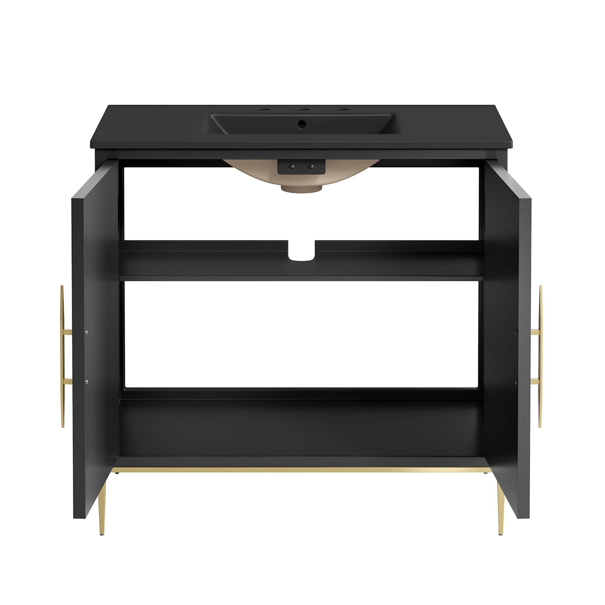 Awaken 36" Bathroom Vanity, Black Black