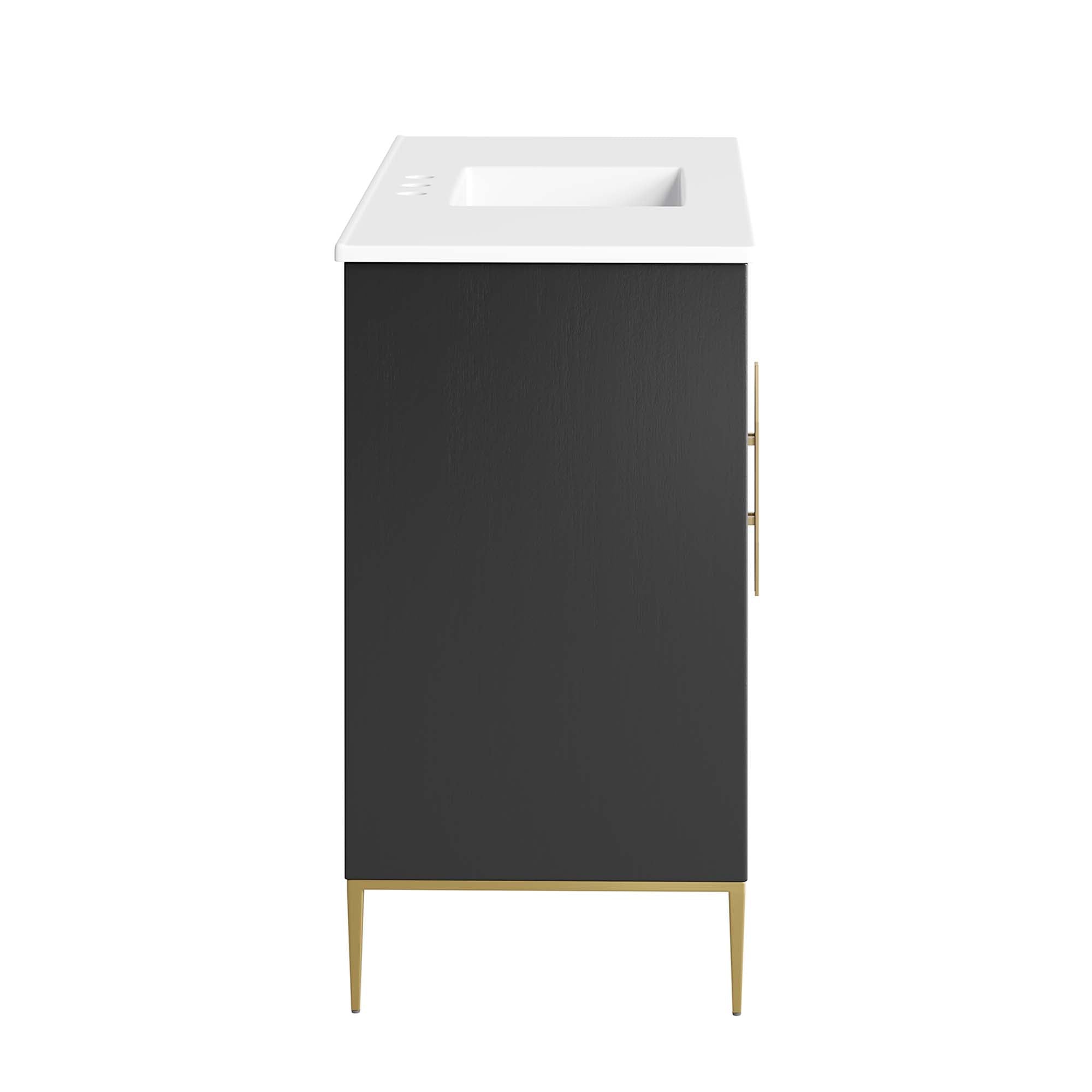 Awaken 48" Bathroom Vanity, White Black